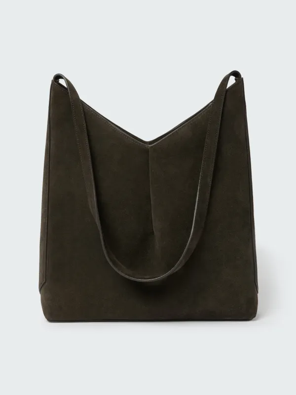 Hoho Suede Bag in Ebony made by Studio Nicholson