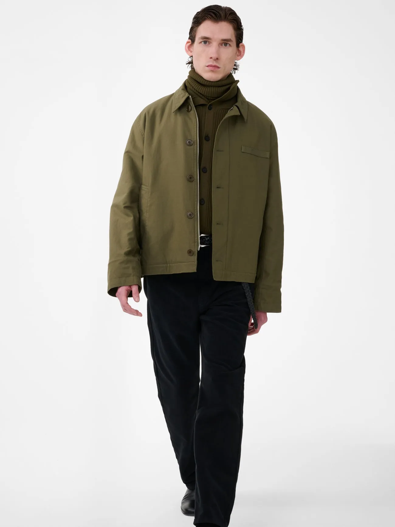 Linton Jacket in Utility Green sold by Studio Nicholson product image thumbnail 4