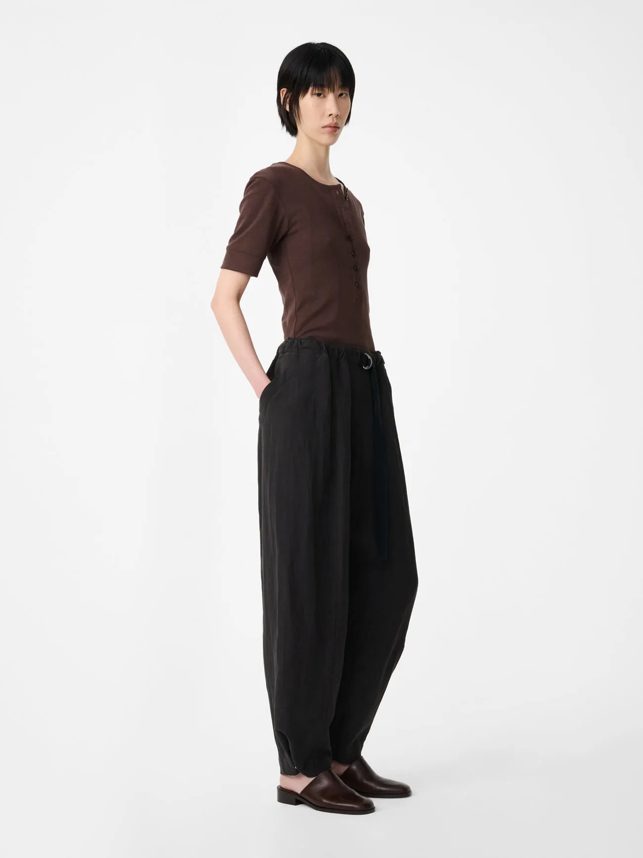 Calvo Belted Pant in Ore sold by Studio Nicholson product image thumbnail 2