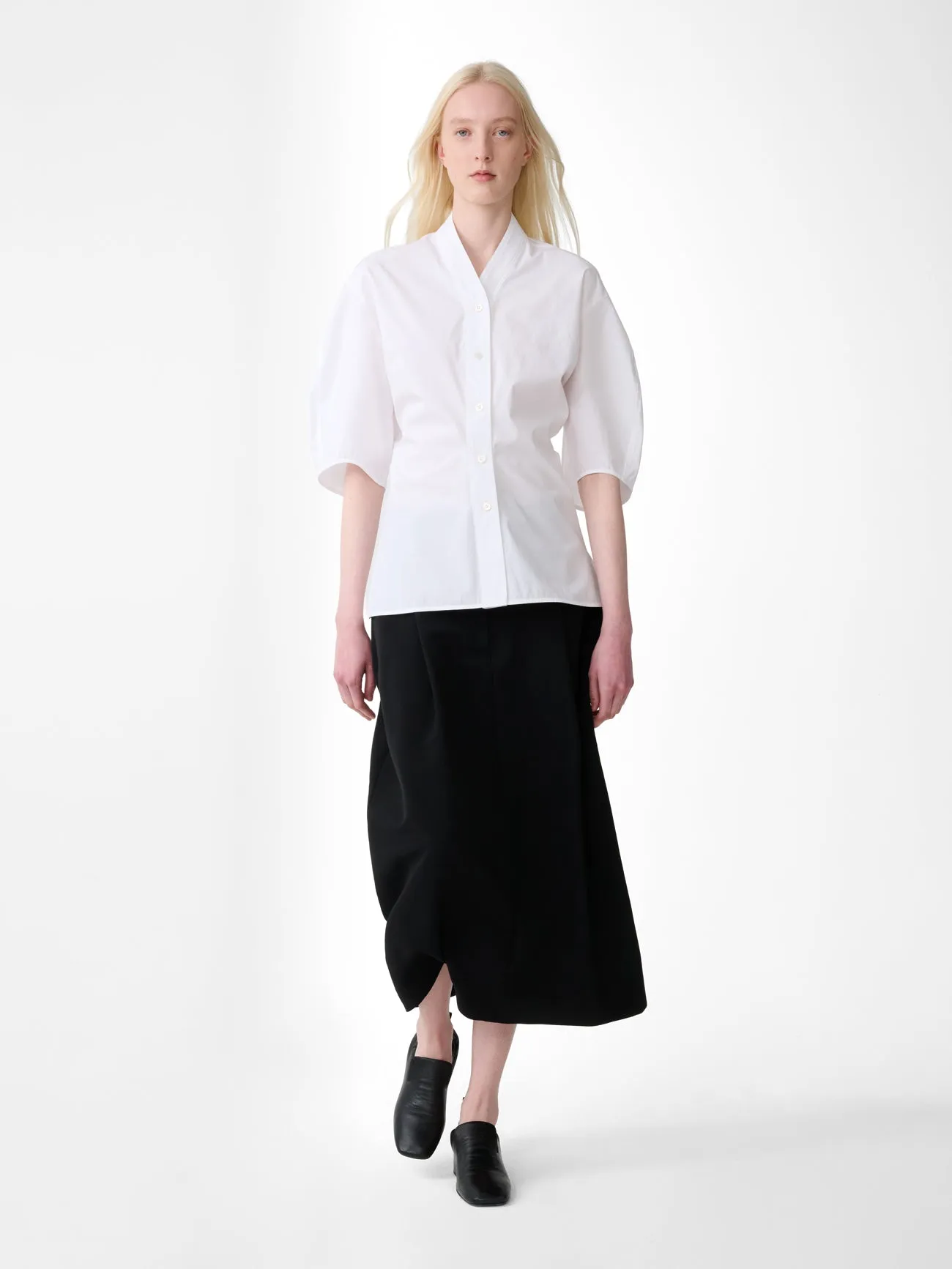 Asti Cotton Top in White sold by Studio Nicholson product image thumbnail 5