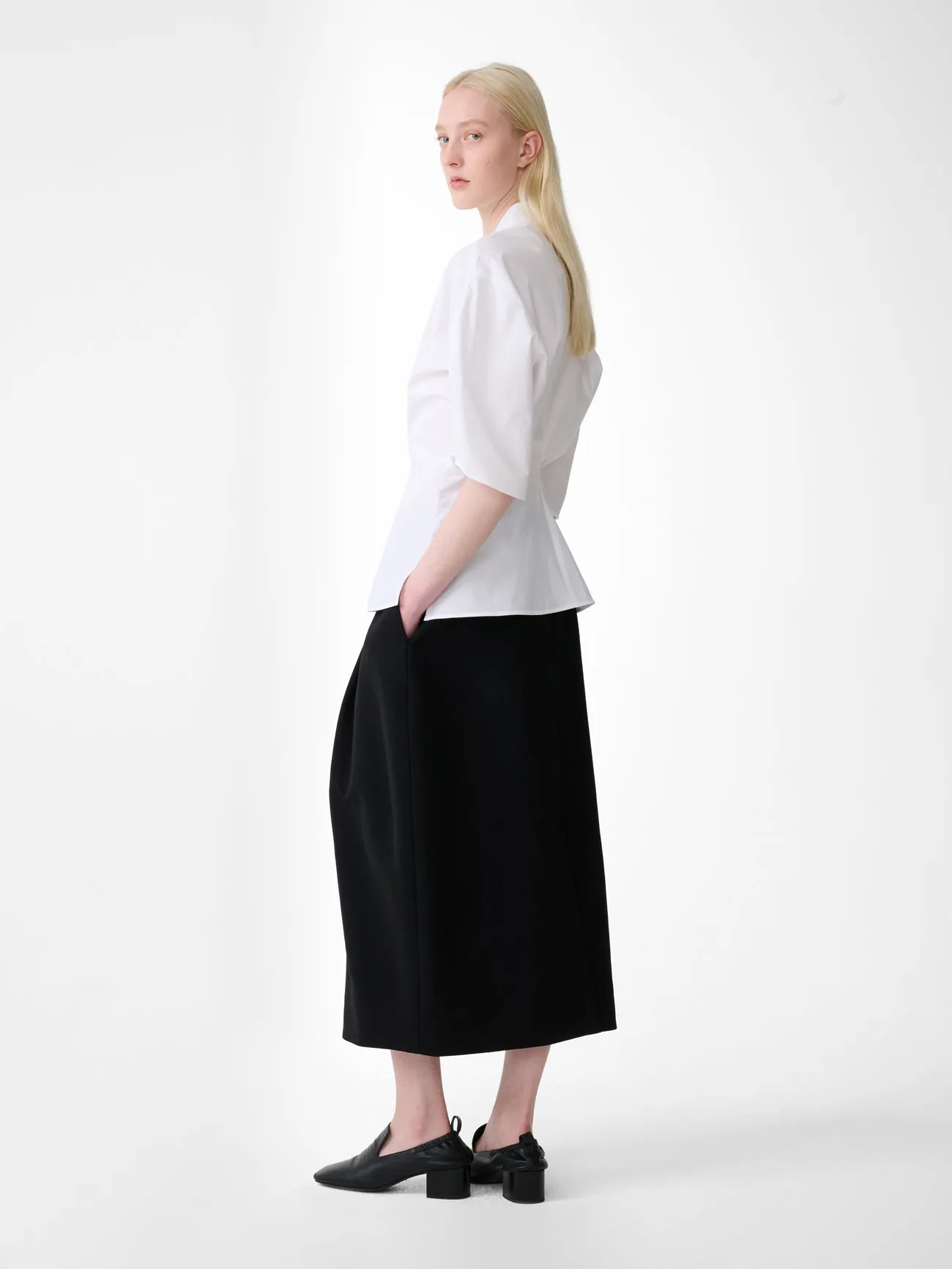 Asti Cotton Top in White sold by Studio Nicholson product image thumbnail 4