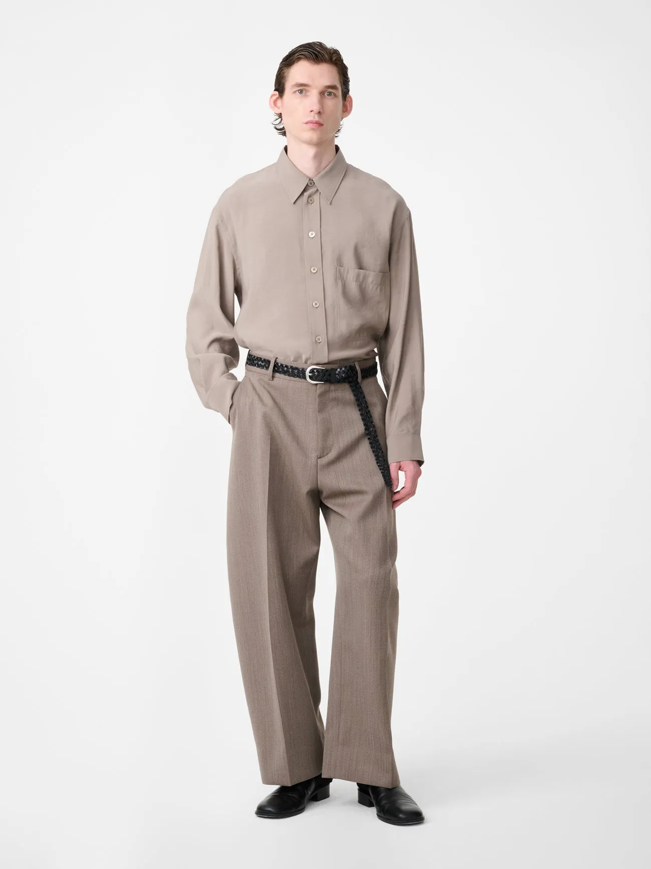Emper Shirt in Taupe sold by Studio Nicholson product image thumbnail 3