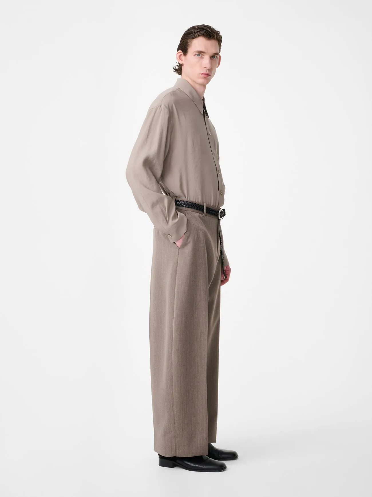 Emper Shirt in Taupe sold by Studio Nicholson product image thumbnail 4