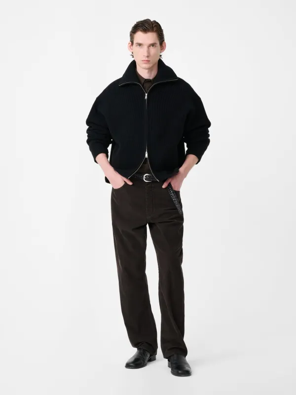 Riso Corduroy Straight Leg Pant in Coffee made by Studio Nicholson