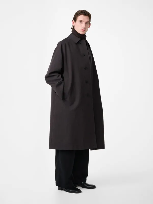 Crowe Trench Coat in Brown Marl made by Studio Nicholson