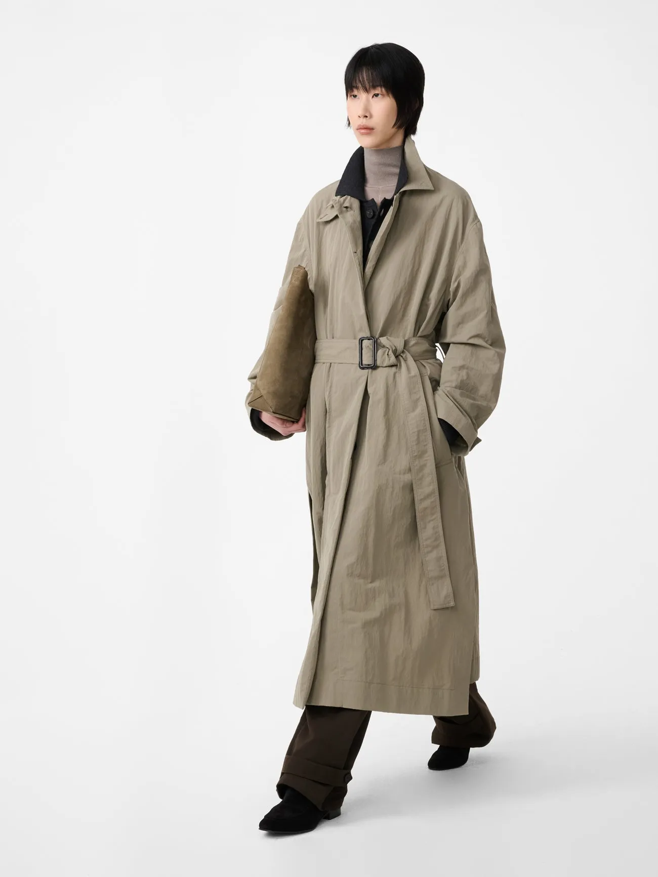 Campion Trench Coat in Mole sold by Studio Nicholson product image thumbnail 4