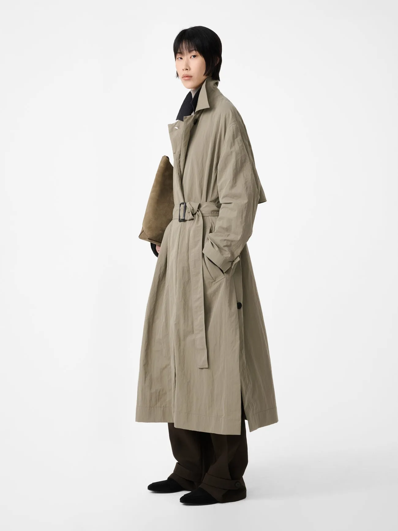 Campion Trench Coat in Mole sold by Studio Nicholson