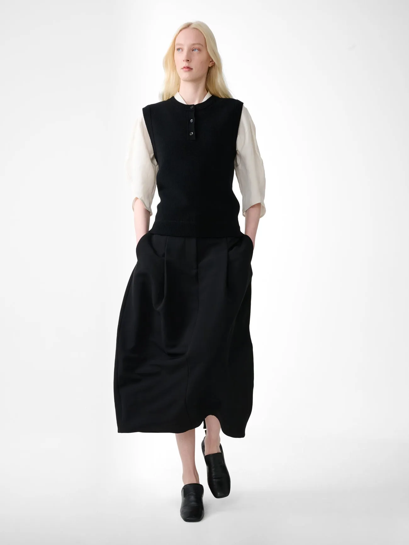 Carson Wool Skirt in Black sold by Studio Nicholson product image thumbnail 2