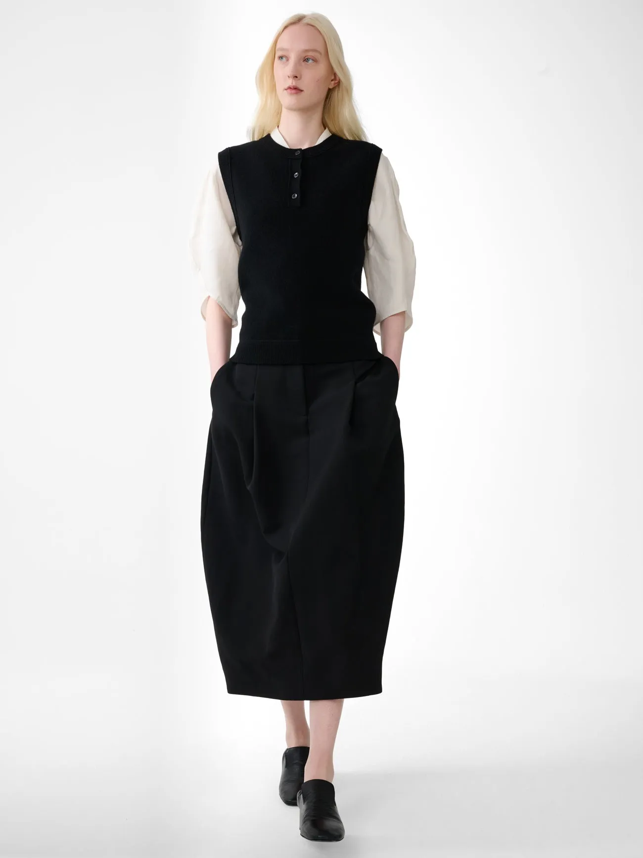 Carson Wool Skirt in Black sold by Studio Nicholson product image thumbnail 3