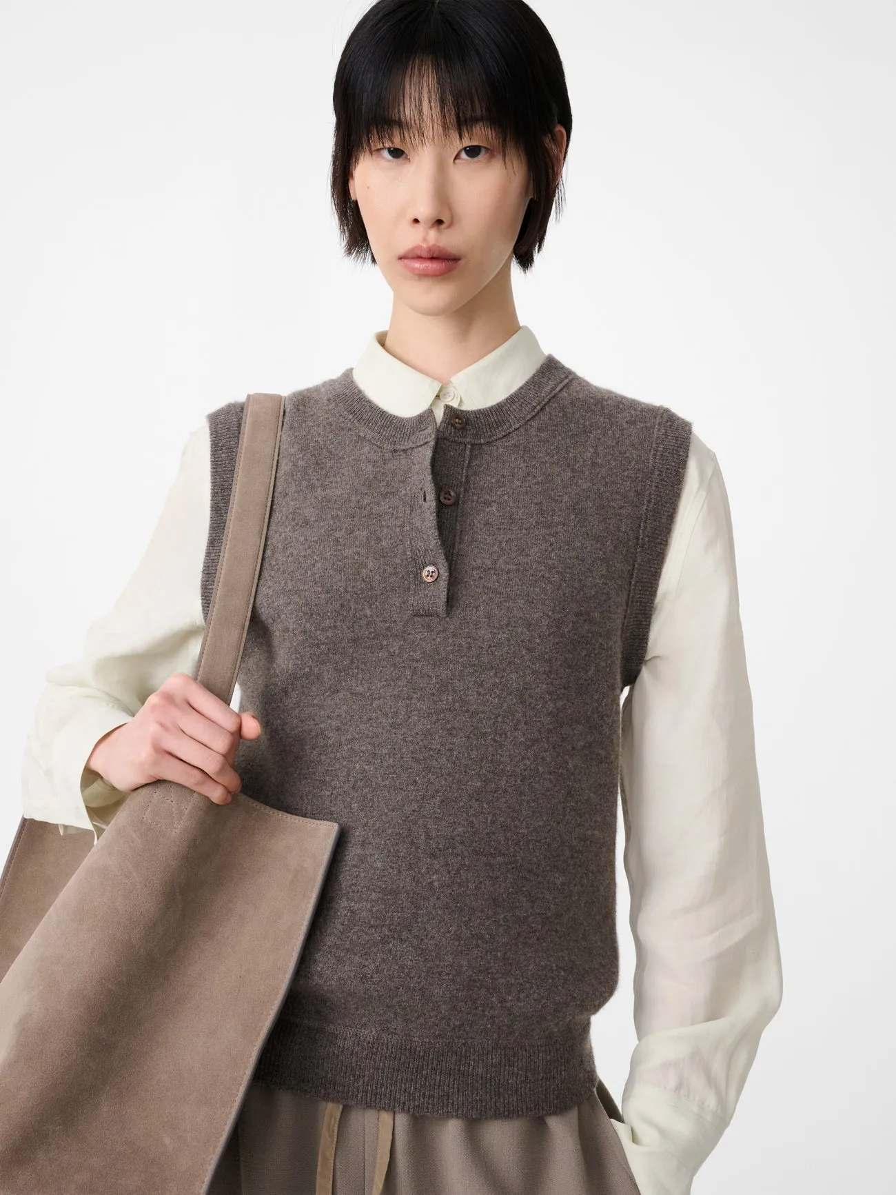 Aurel Knit Vest in Mouse sold by Studio Nicholson product image thumbnail 2