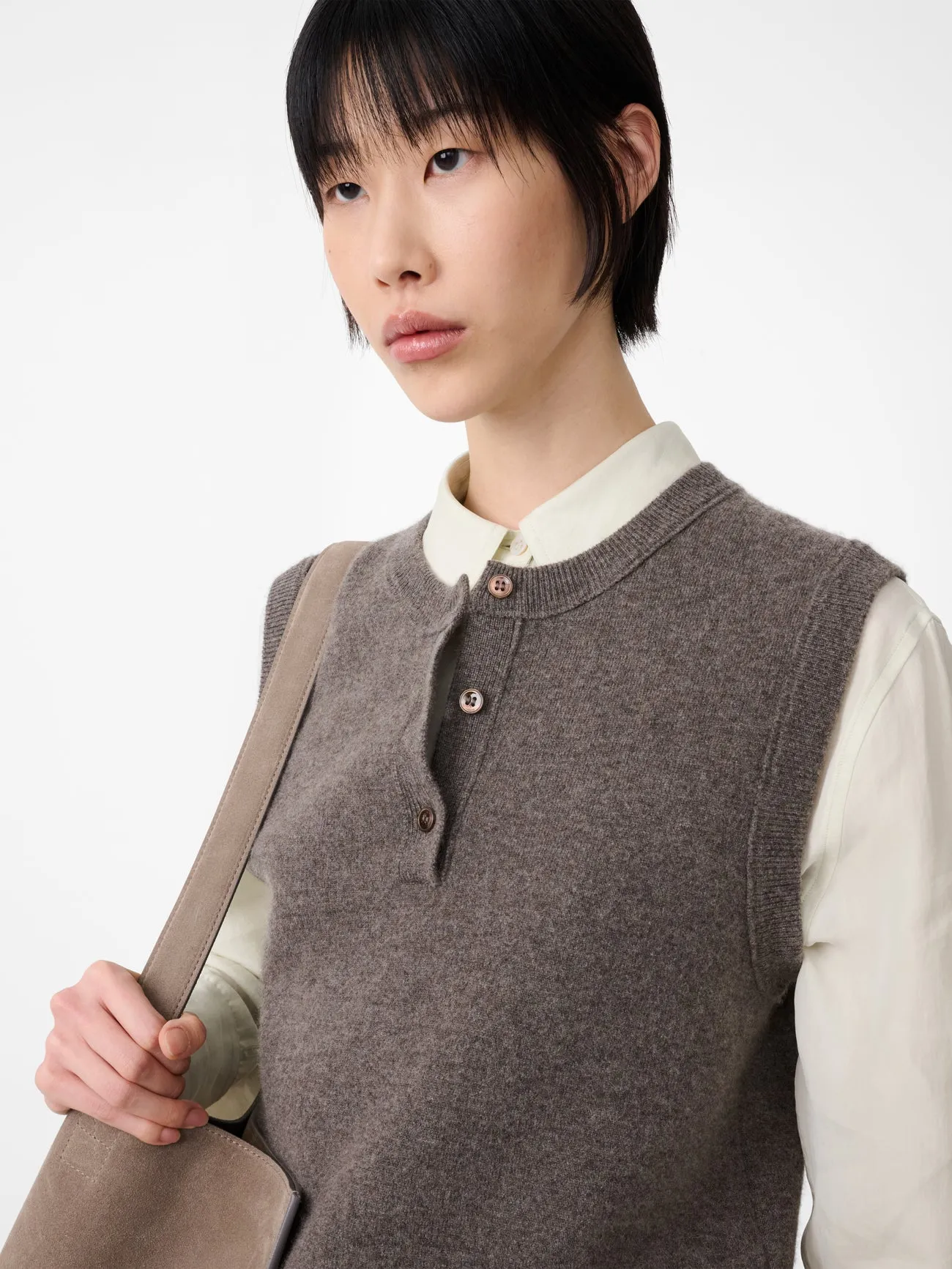 Aurel Knit Vest in Mouse sold by Studio Nicholson product image thumbnail 5