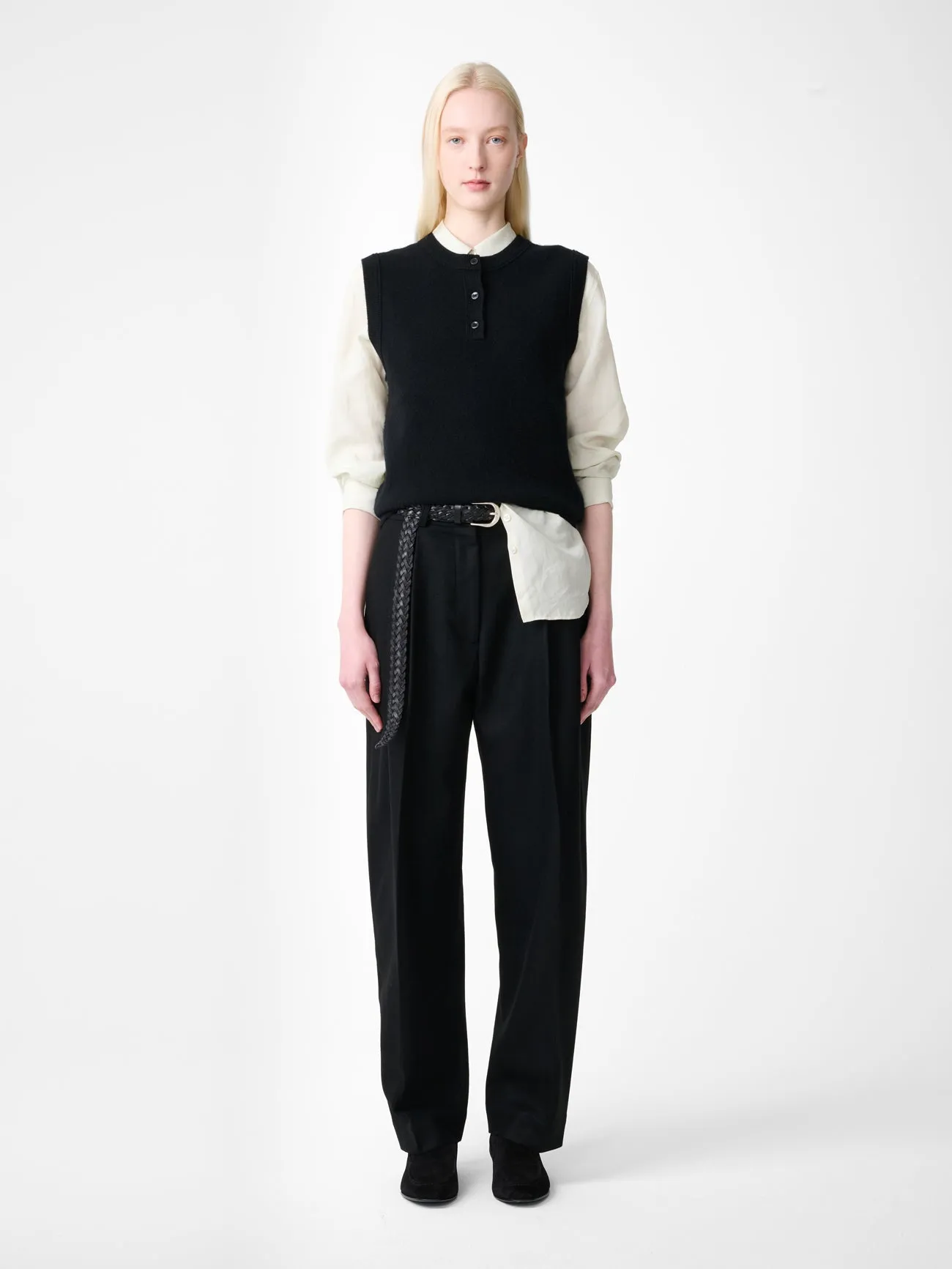 Aurel Knit Vest in Black sold by Studio Nicholson product image thumbnail 3