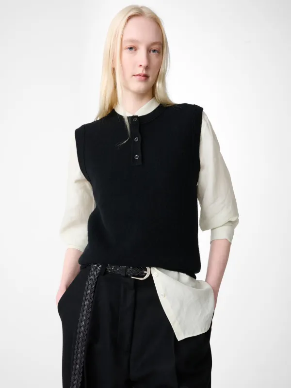 Aurel Knit Vest in Black made by Studio Nicholson