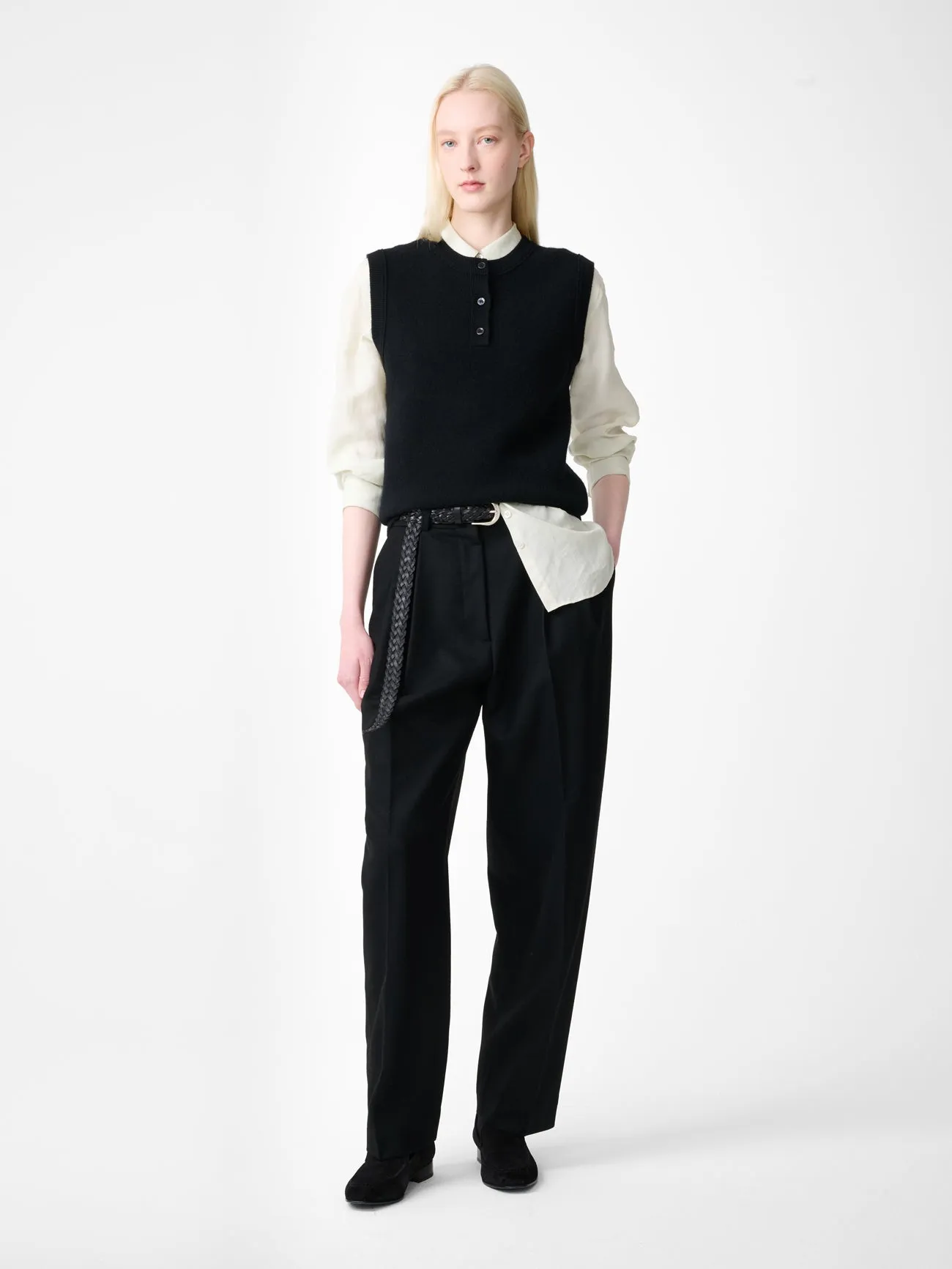 Aurel Knit Vest in Black sold by Studio Nicholson product image thumbnail 4