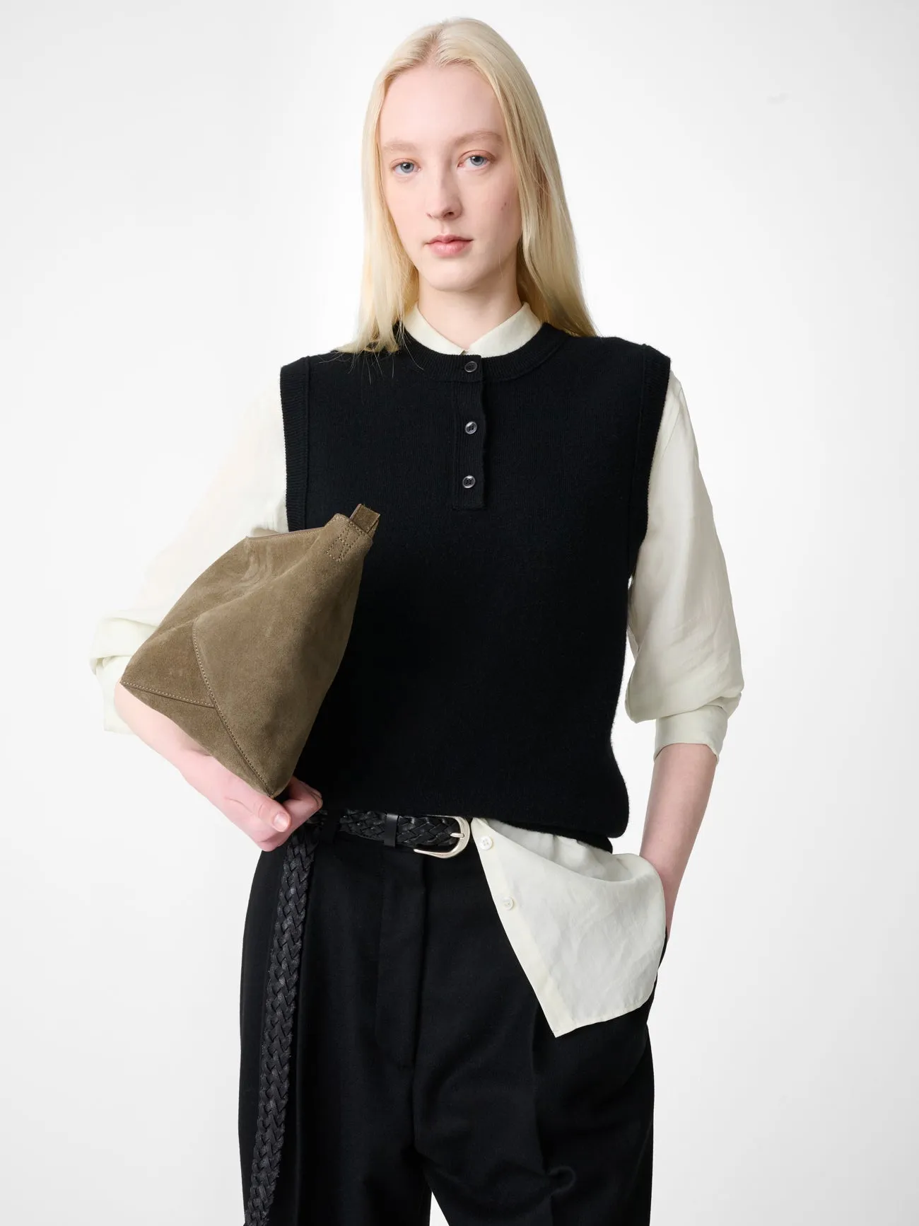 Aurel Knit Vest in Black sold by Studio Nicholson product image thumbnail 2
