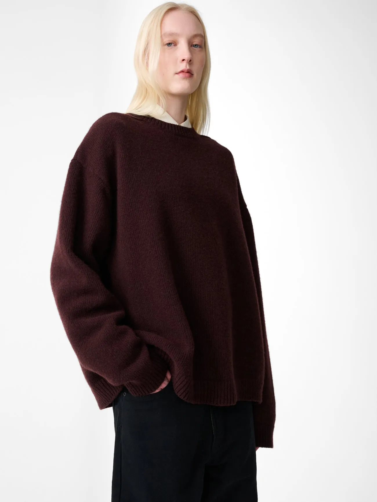 Hemyl Knit in Grape sold by Studio Nicholson