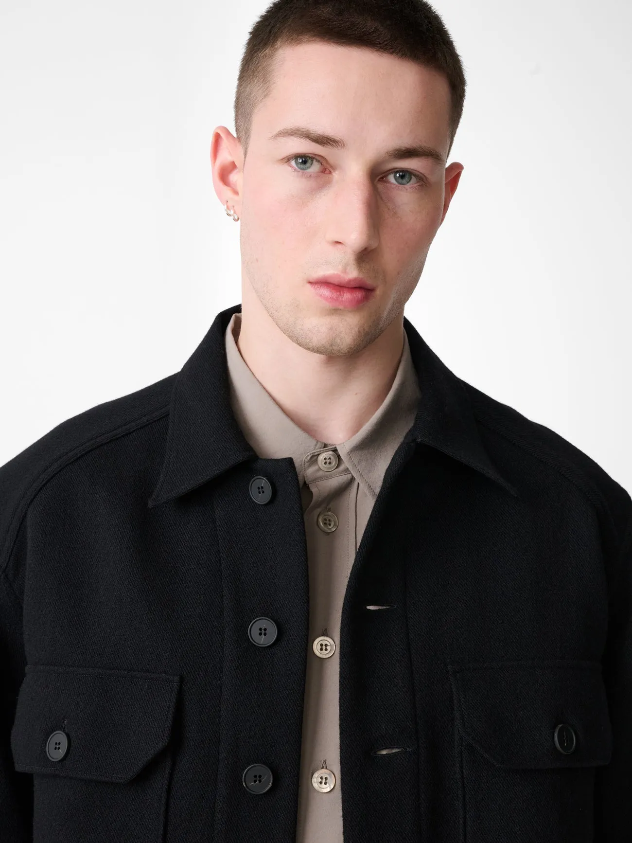 Kelver Wool Jacket in Black sold by Studio Nicholson product image thumbnail 5