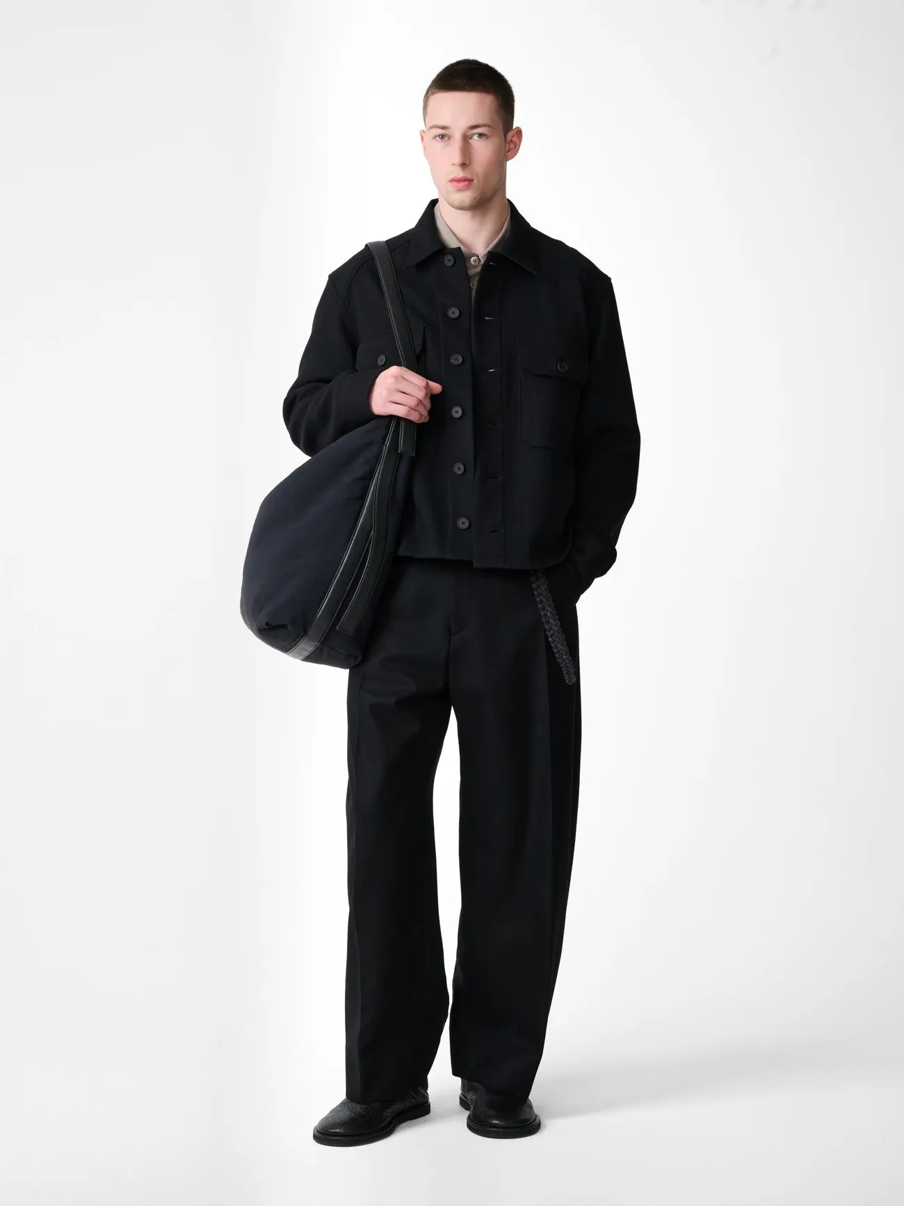 Kelver Wool Jacket in Black sold by Studio Nicholson