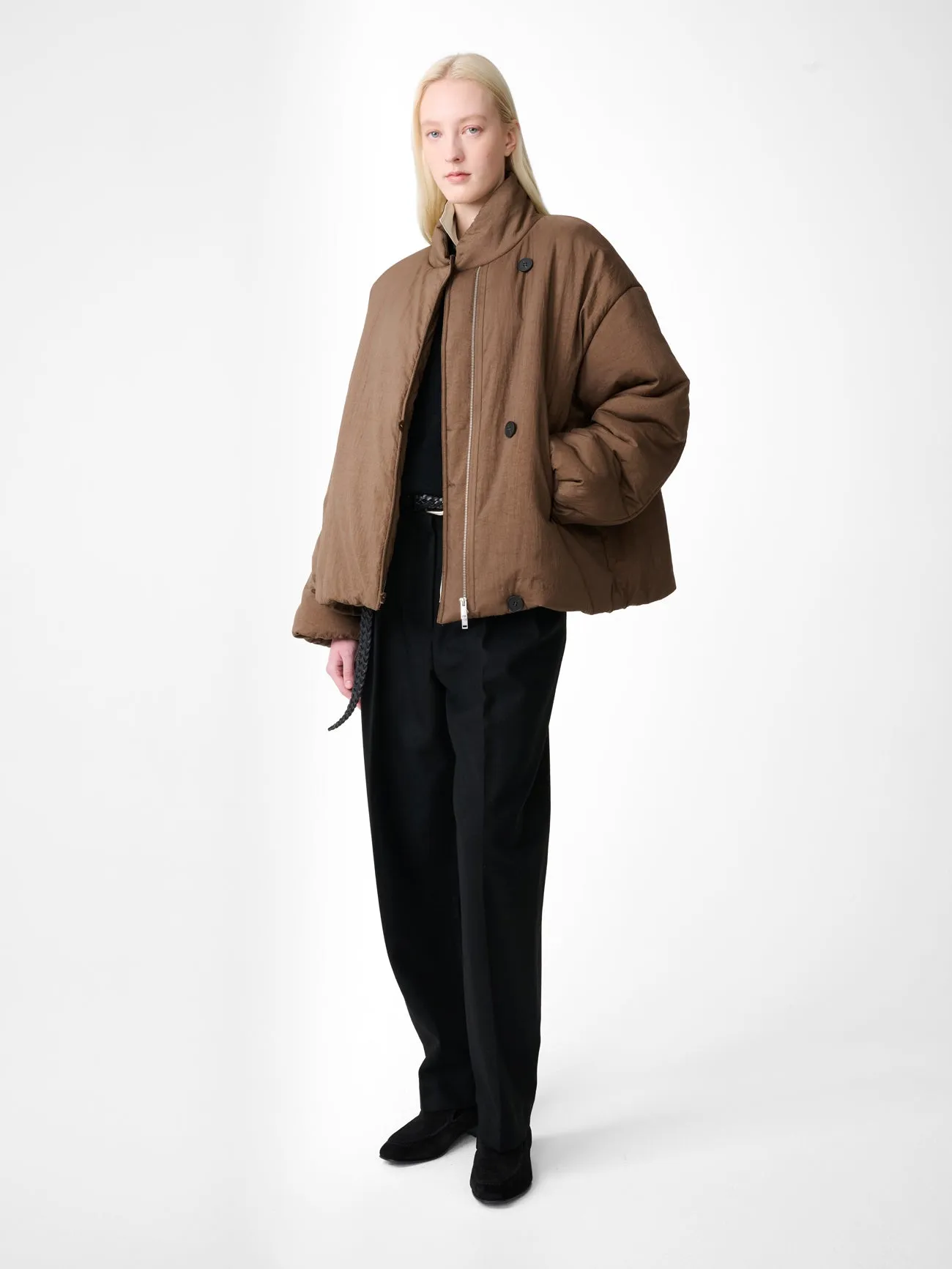 Vaner Padded Jacket in Bark sold by Studio Nicholson product image thumbnail 5