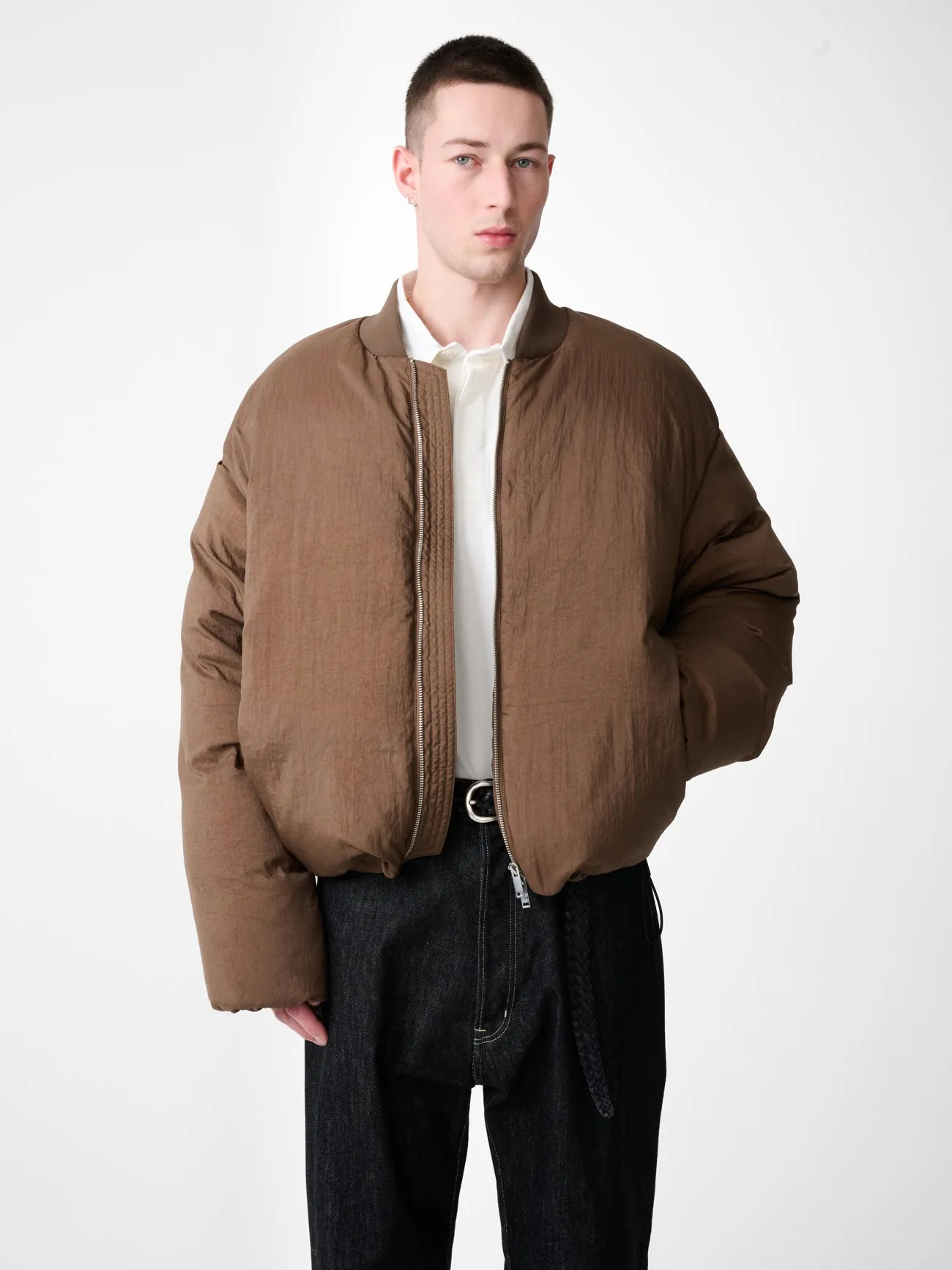 Frye Down Bomber Jacket in Bark sold by Studio Nicholson product image thumbnail 2
