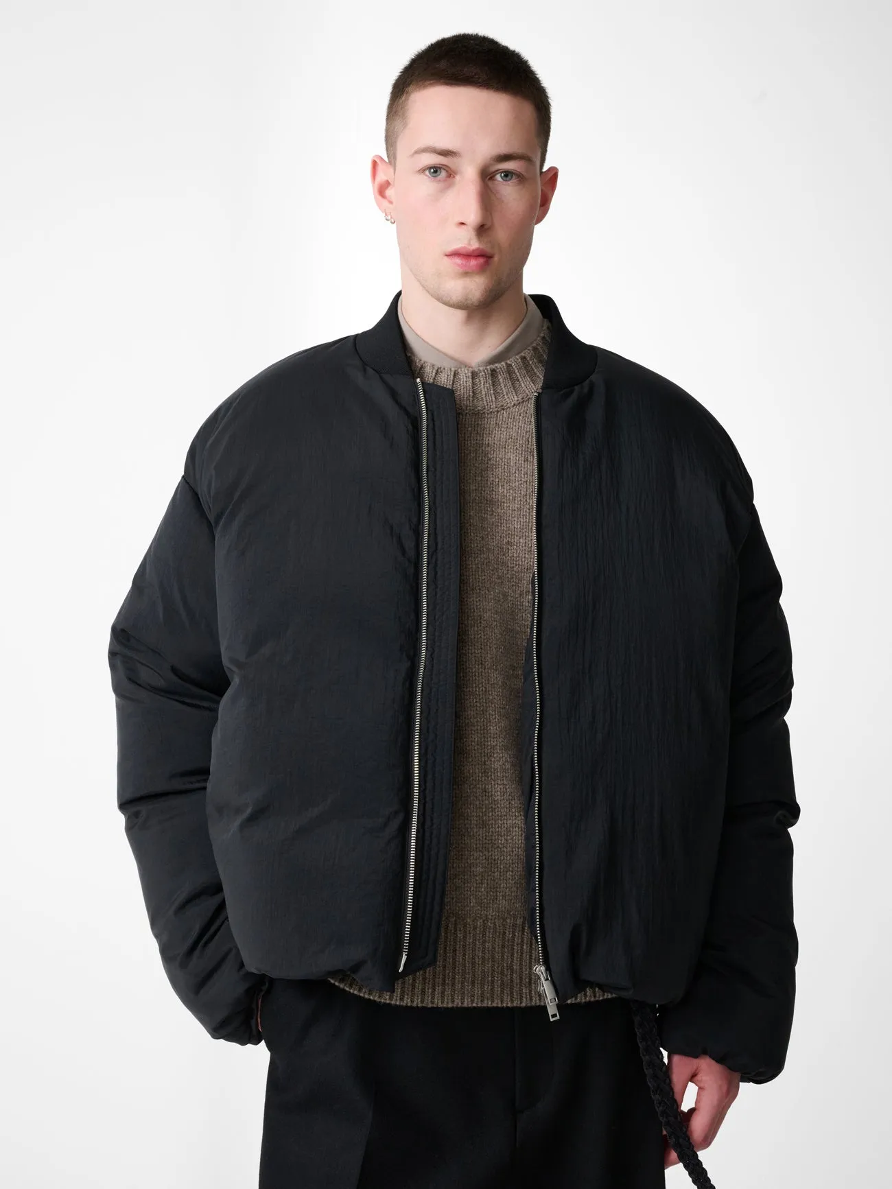Frye Down Bomber Jacket in Black sold by Studio Nicholson product image thumbnail 5
