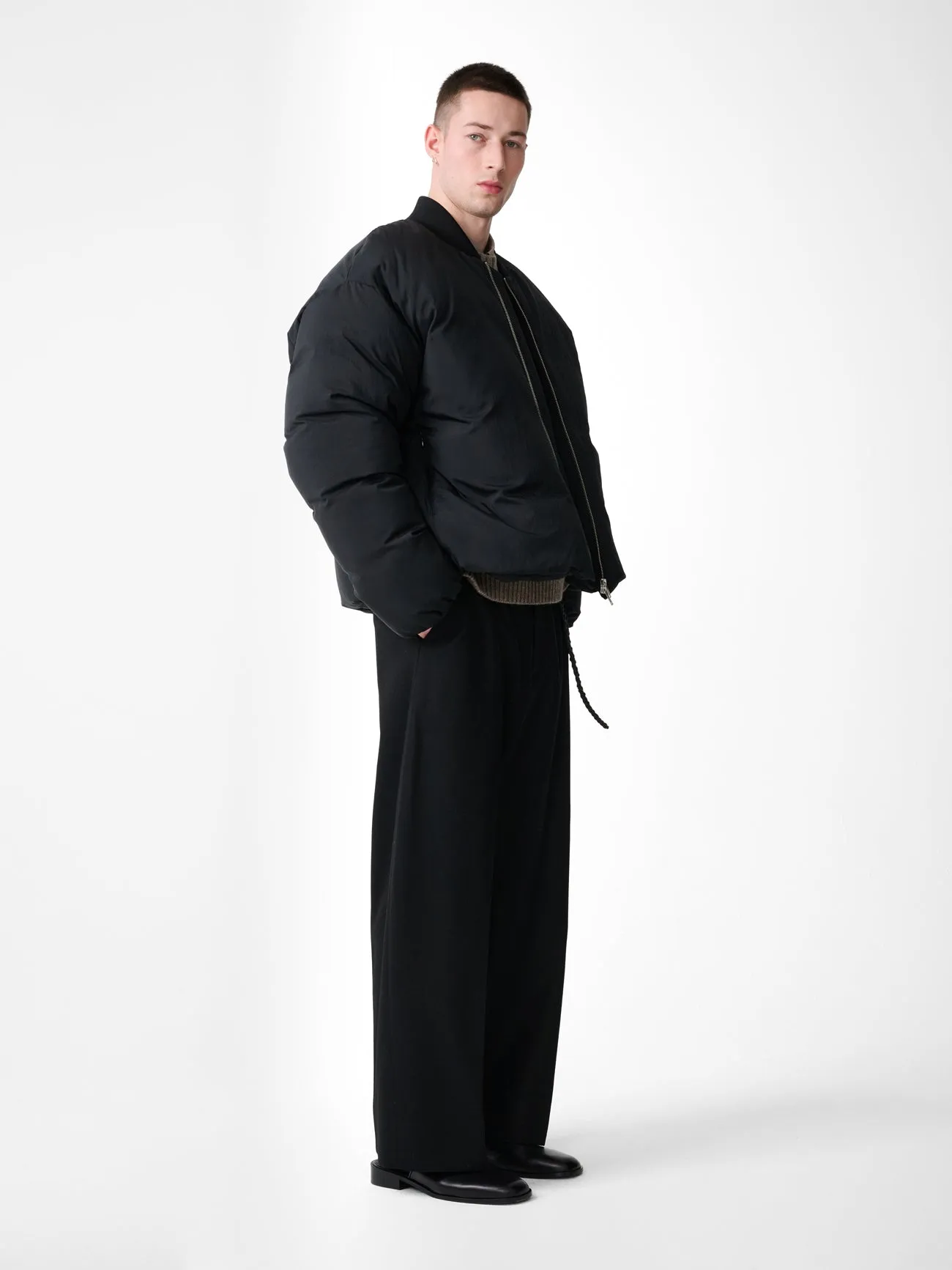 Frye Down Bomber Jacket in Black sold by Studio Nicholson product image thumbnail 3
