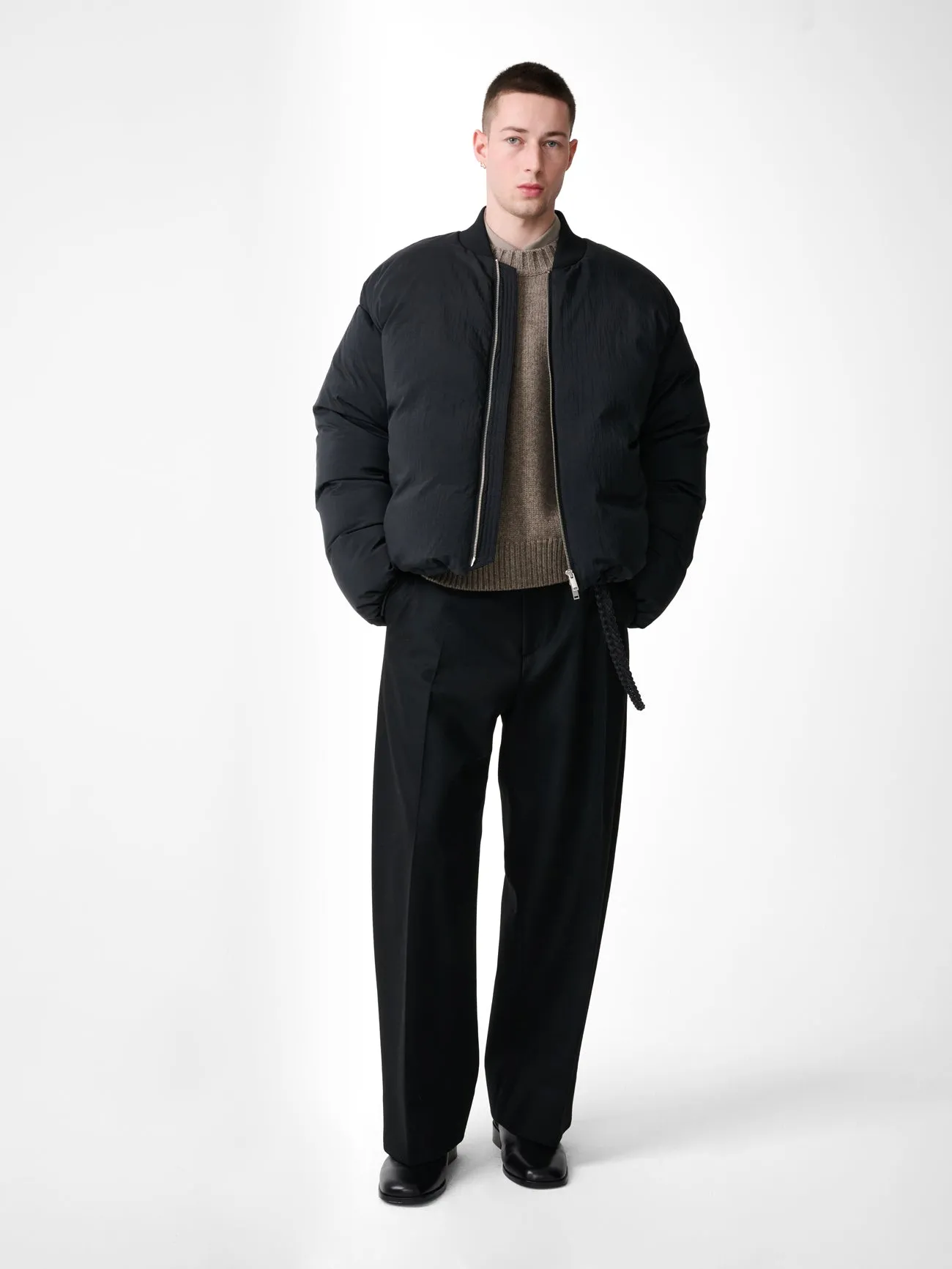 Frye Down Bomber Jacket in Black sold by Studio Nicholson product image thumbnail 2