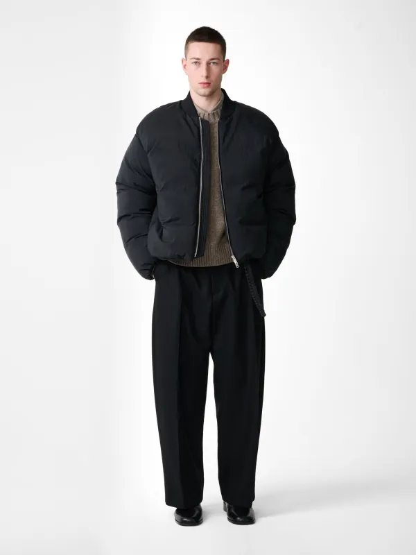 Frye Down Bomber Jacket in Black made by Studio Nicholson