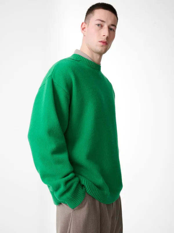 Hemyl Lambswool Knit in Meadow Green made by Studio Nicholson