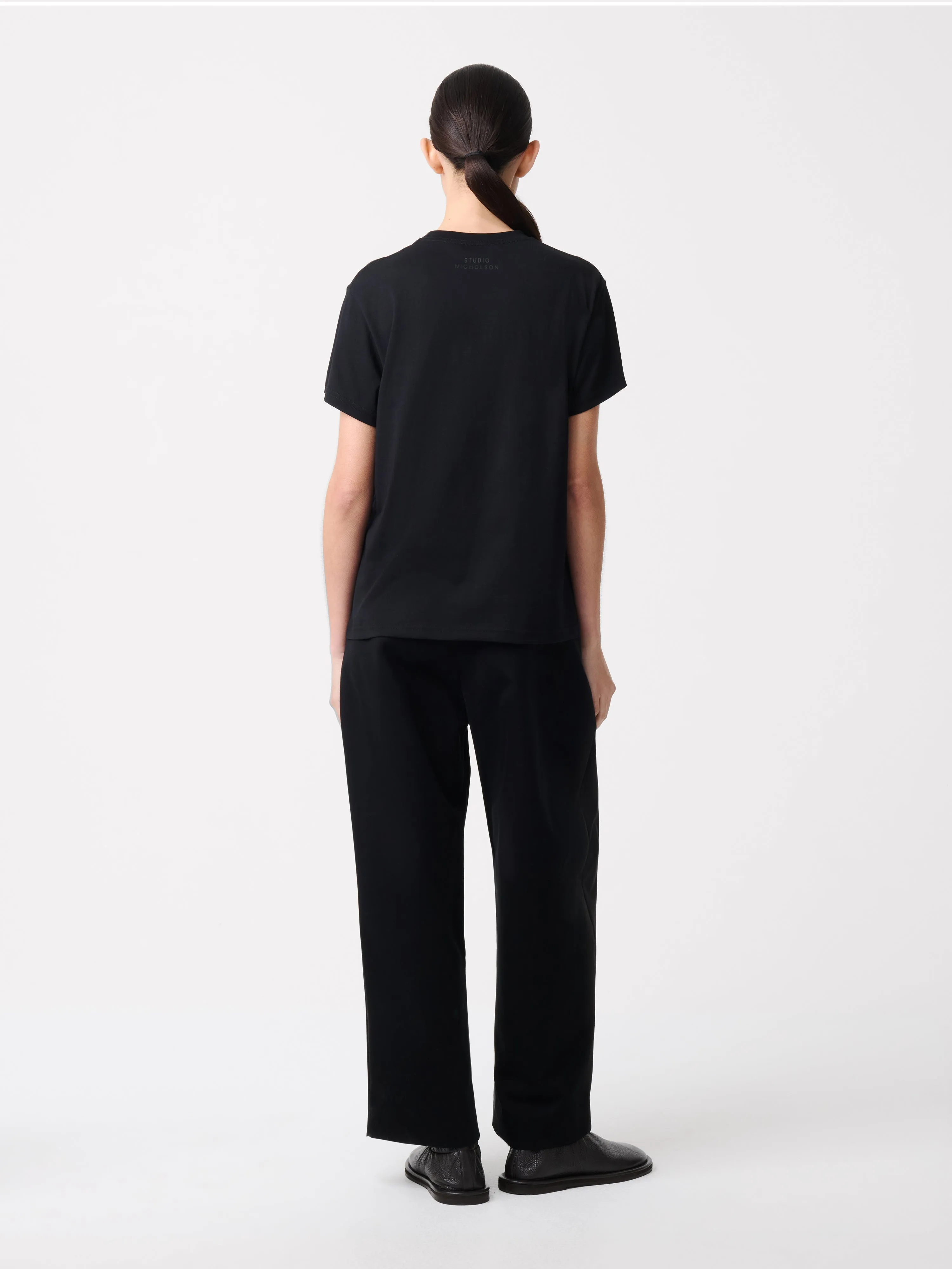 Dordoni Pleated Peached Cotton Pant in Black sold by Studio Nicholson product image thumbnail 3