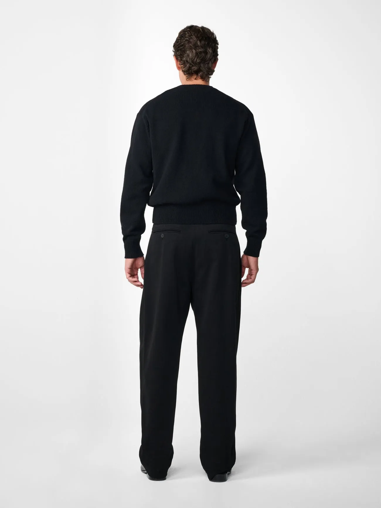 Poole Pleated Twill Pant in Balck sold by Studio Nicholson product image thumbnail 4
