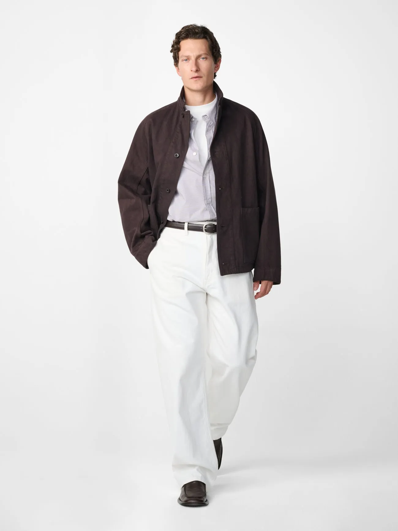 Newark Denim Jacket in Chocolate sold by Studio Nicholson product image thumbnail 5