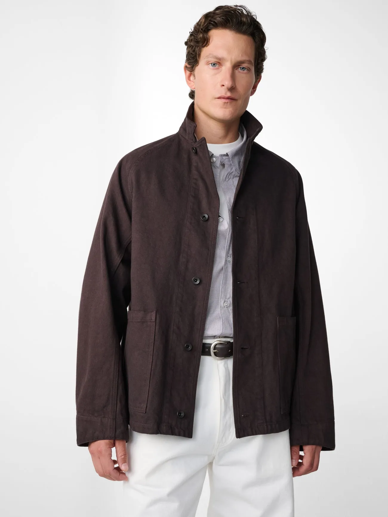 Newark Denim Jacket in Chocolate sold by Studio Nicholson product image thumbnail 4