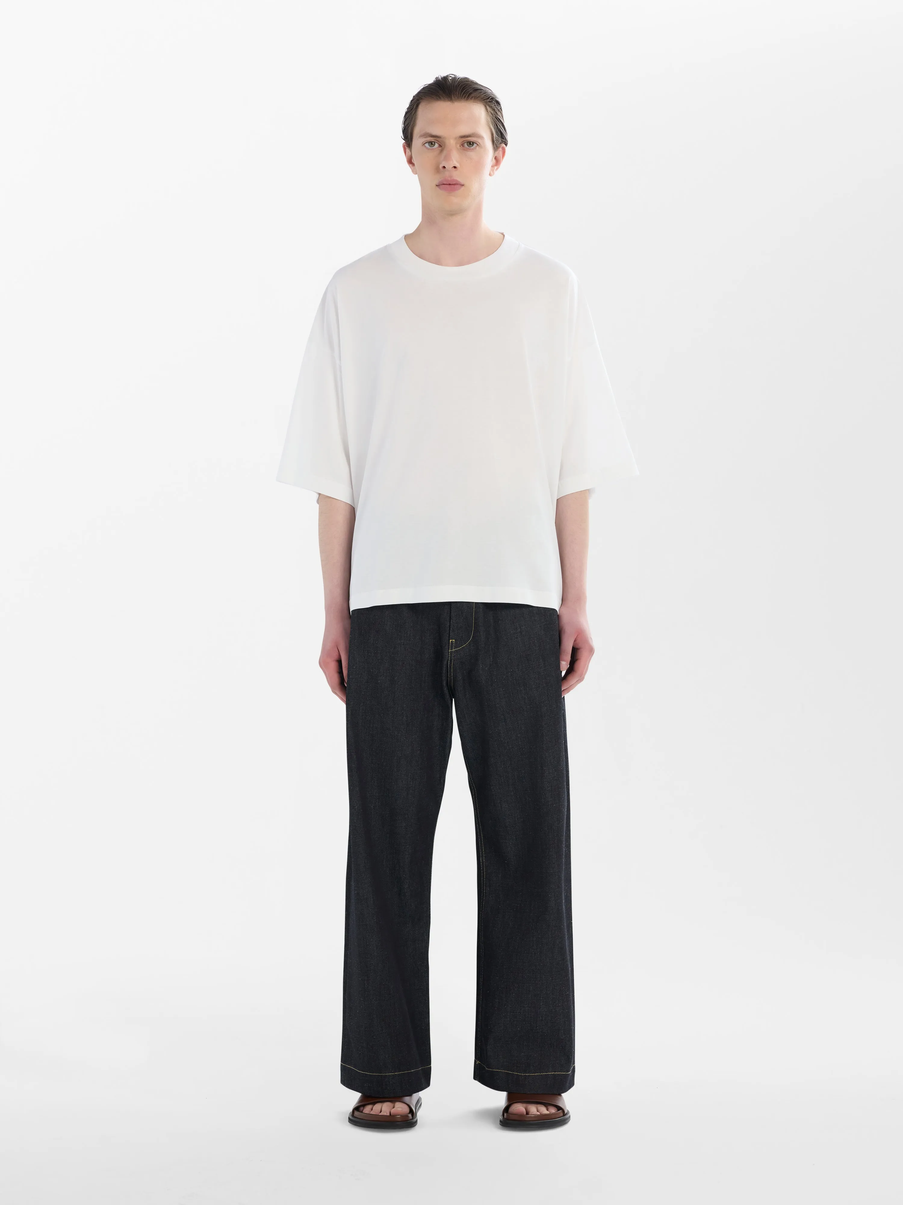 Piu T-Shirt in Optic White sold by Studio Nicholson