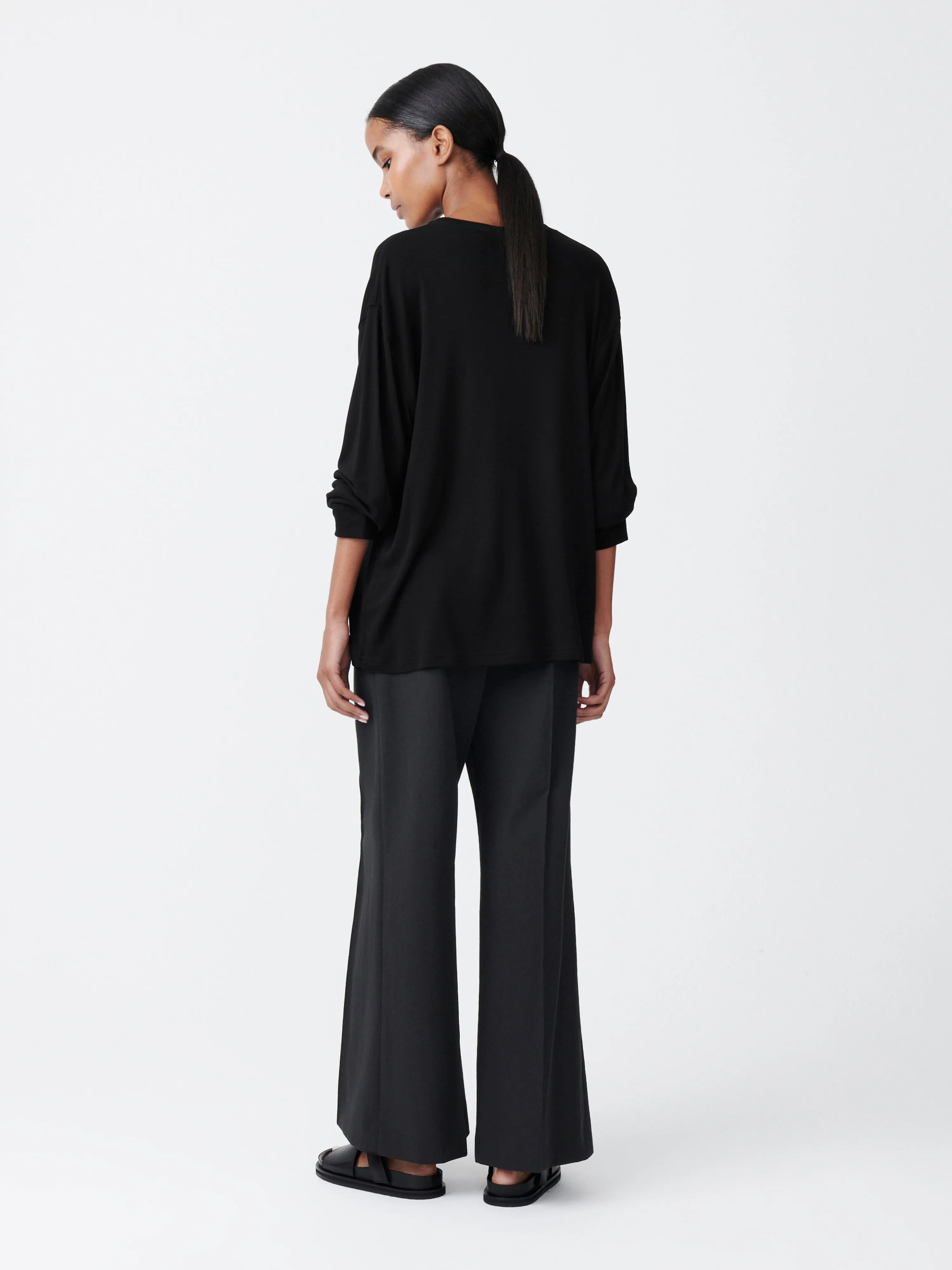 Simmons Lyocell T-Shirt in Black sold by Studio Nicholson product image thumbnail 4