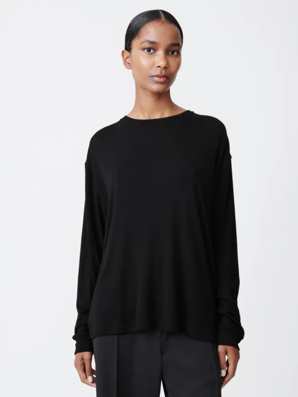 Simmons Lyocell T-Shirt in Black made by Studio Nicholson