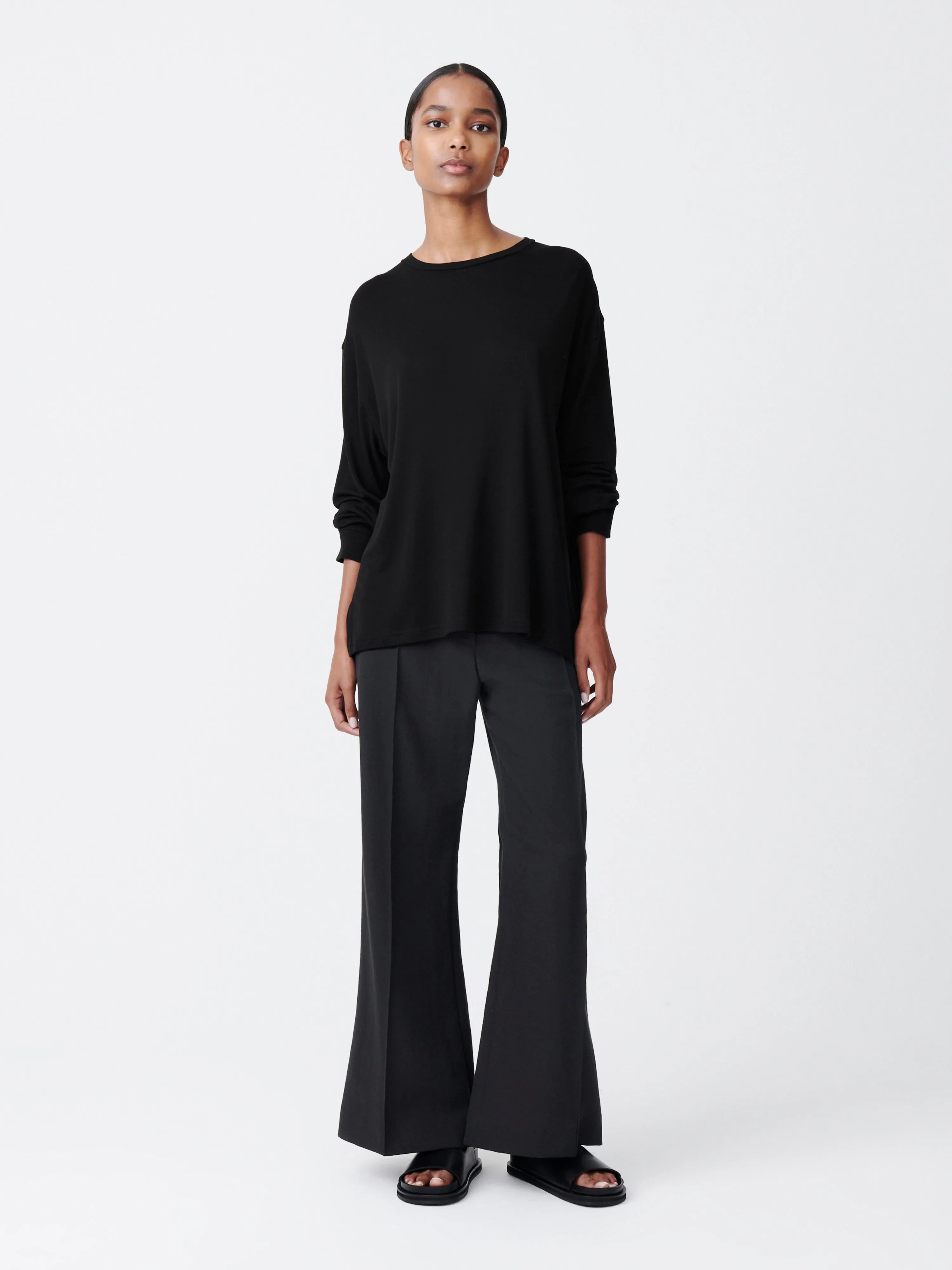 Simmons Lyocell T-Shirt in Black sold by Studio Nicholson product image thumbnail 2