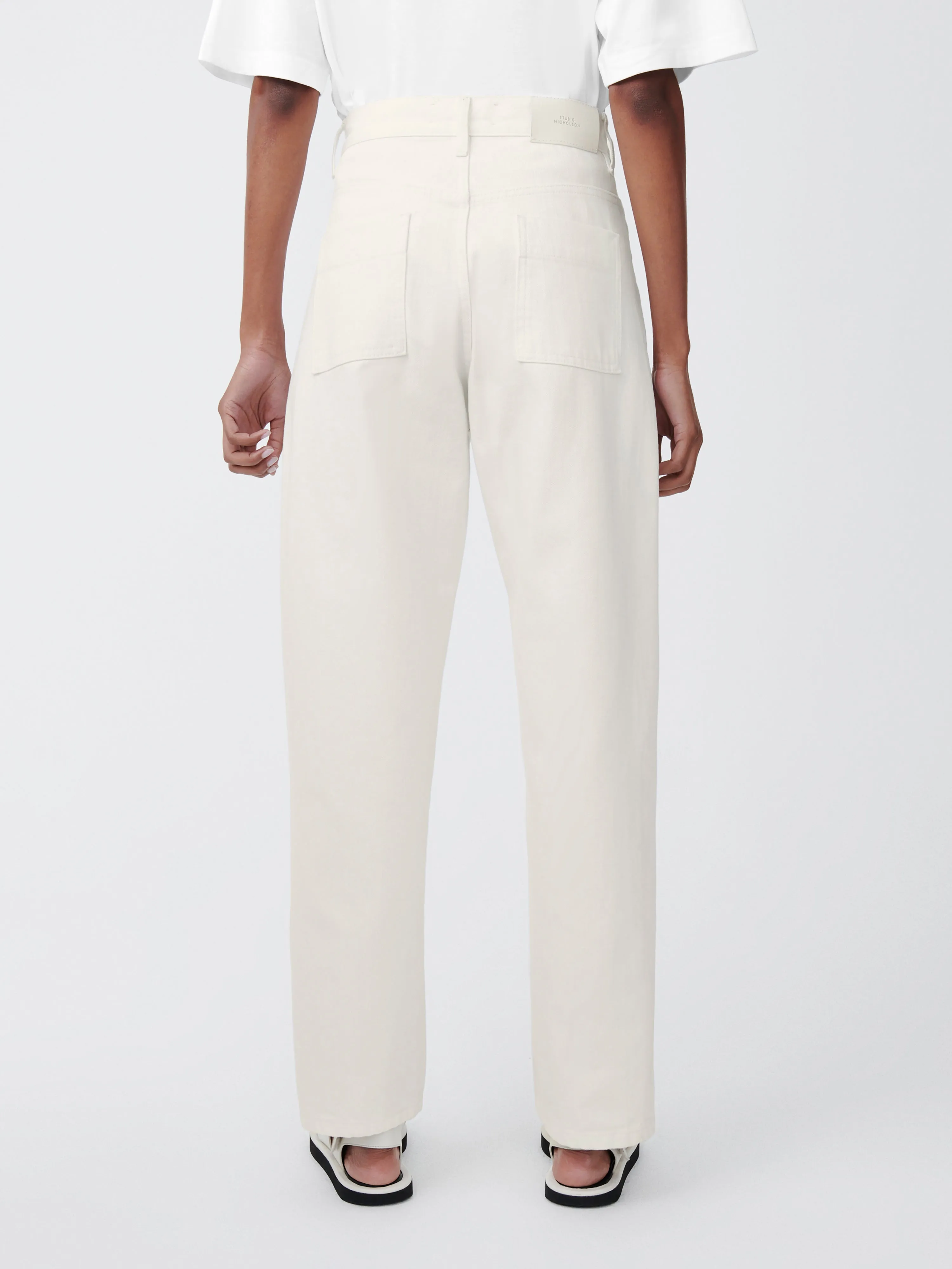 Ruthe Denim Pant in Parchment sold by Studio Nicholson product image thumbnail 5