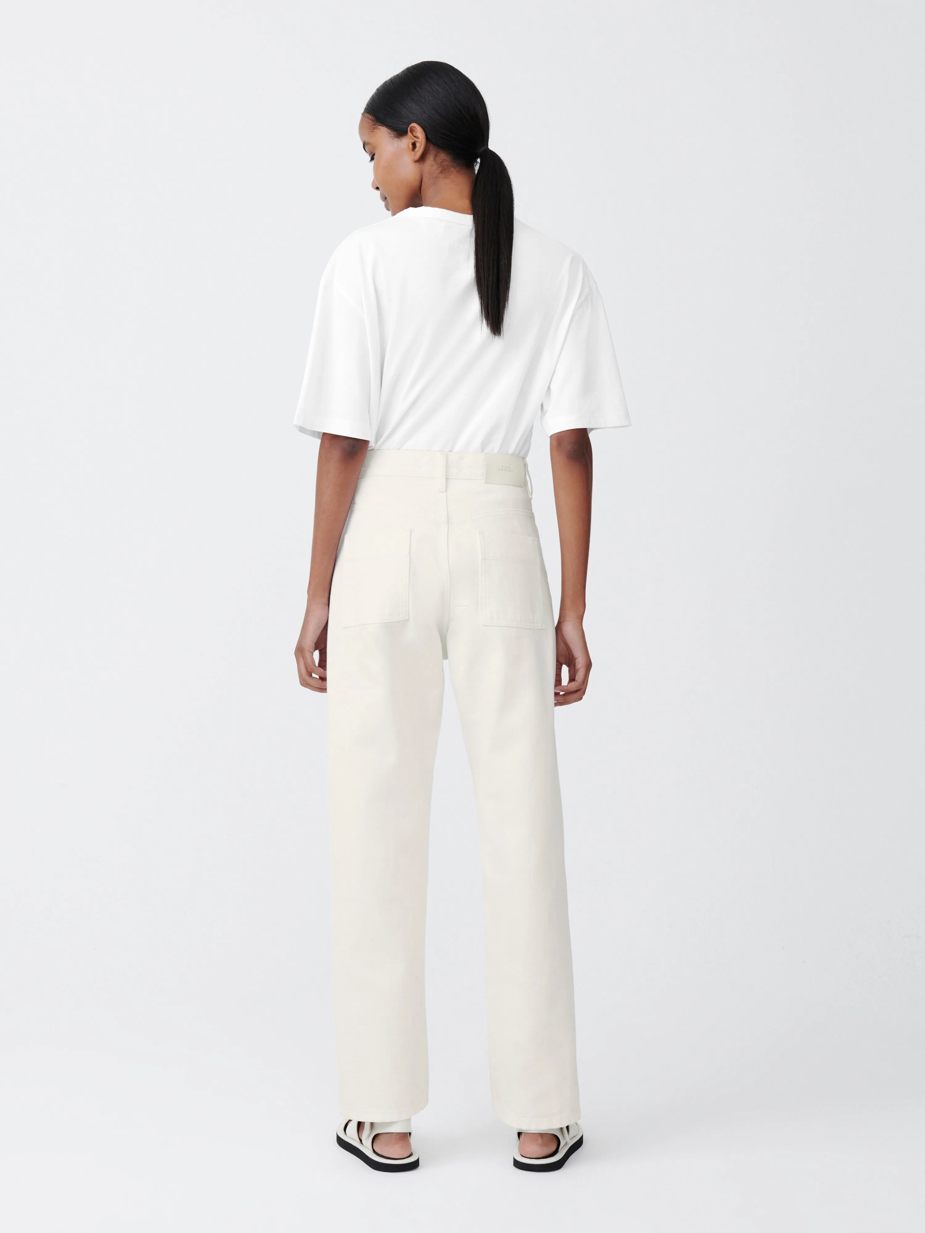 Ruthe Denim Pant in Parchment sold by Studio Nicholson product image thumbnail 3