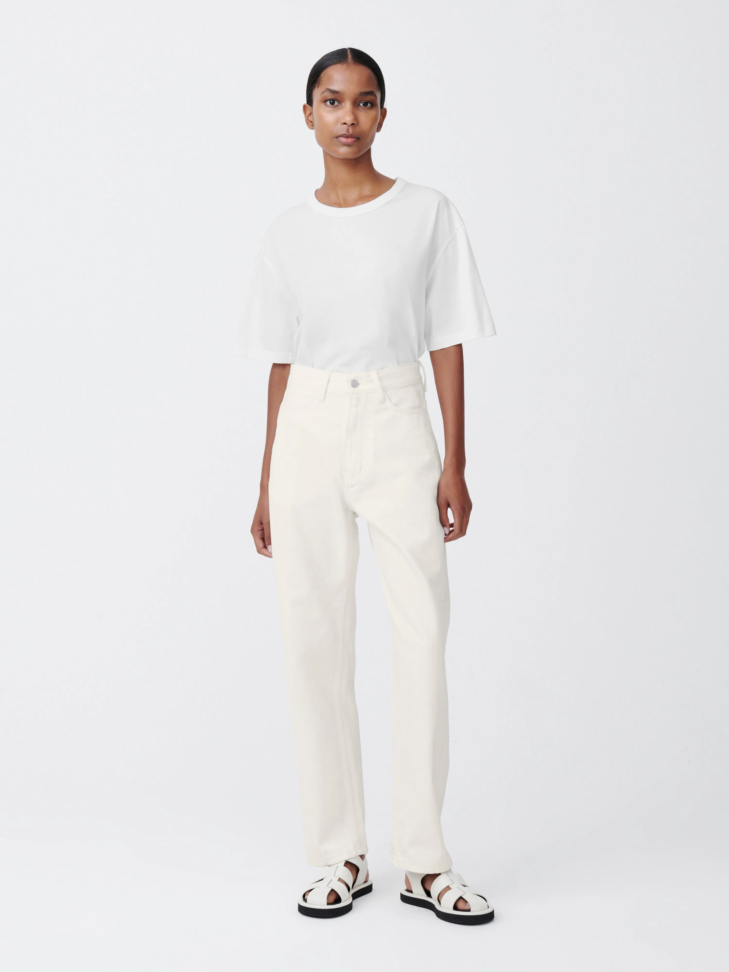 Ruthe Denim Pant in Parchment sold by Studio Nicholson