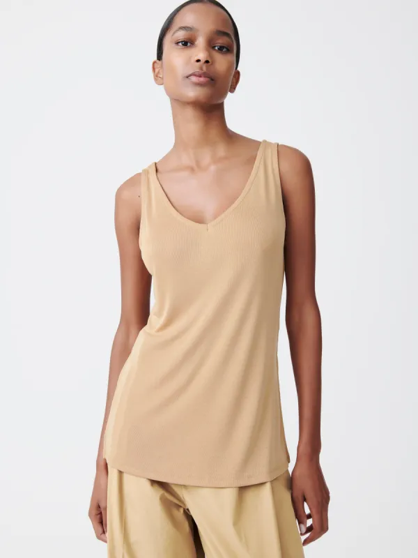 Shea Vest in Sand made by Studio Nicholson