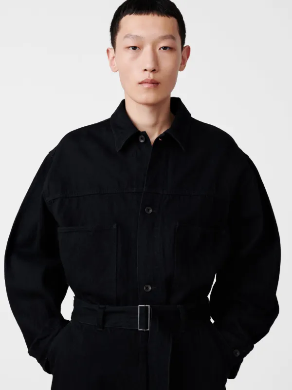 Nyle Denim Jacket in Black sold by Studio Nicholson