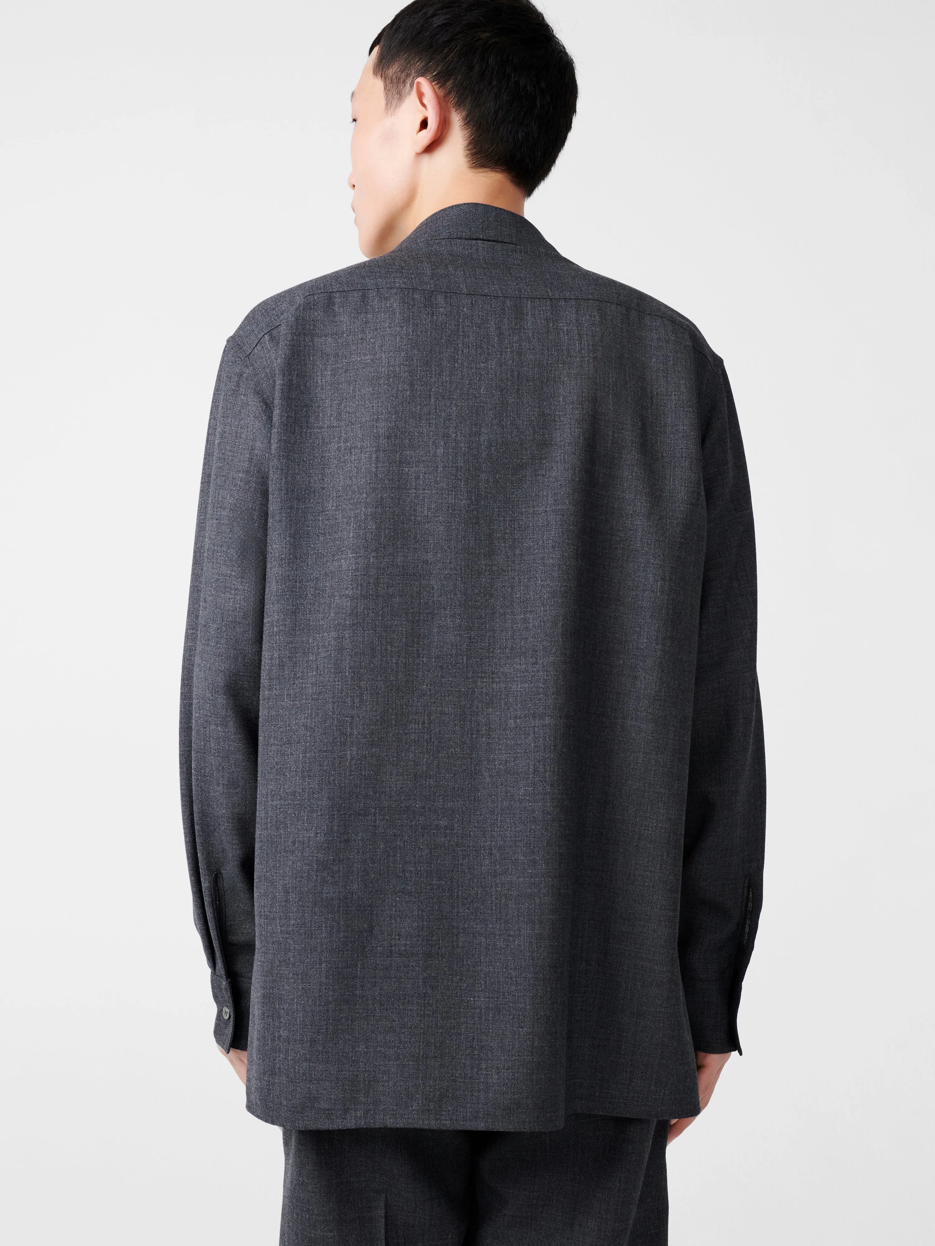 Axia Tropical Wool Shirt in Tarmac Grey sold by Studio Nicholson product image thumbnail 4