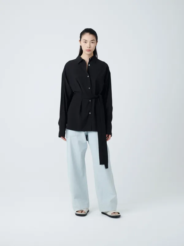 Condell Crepe Shirt in Black sold by Studio Nicholson