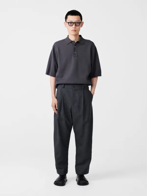 Tuck Tropical Wool Pant in Tarmac sold by Studio Nicholson