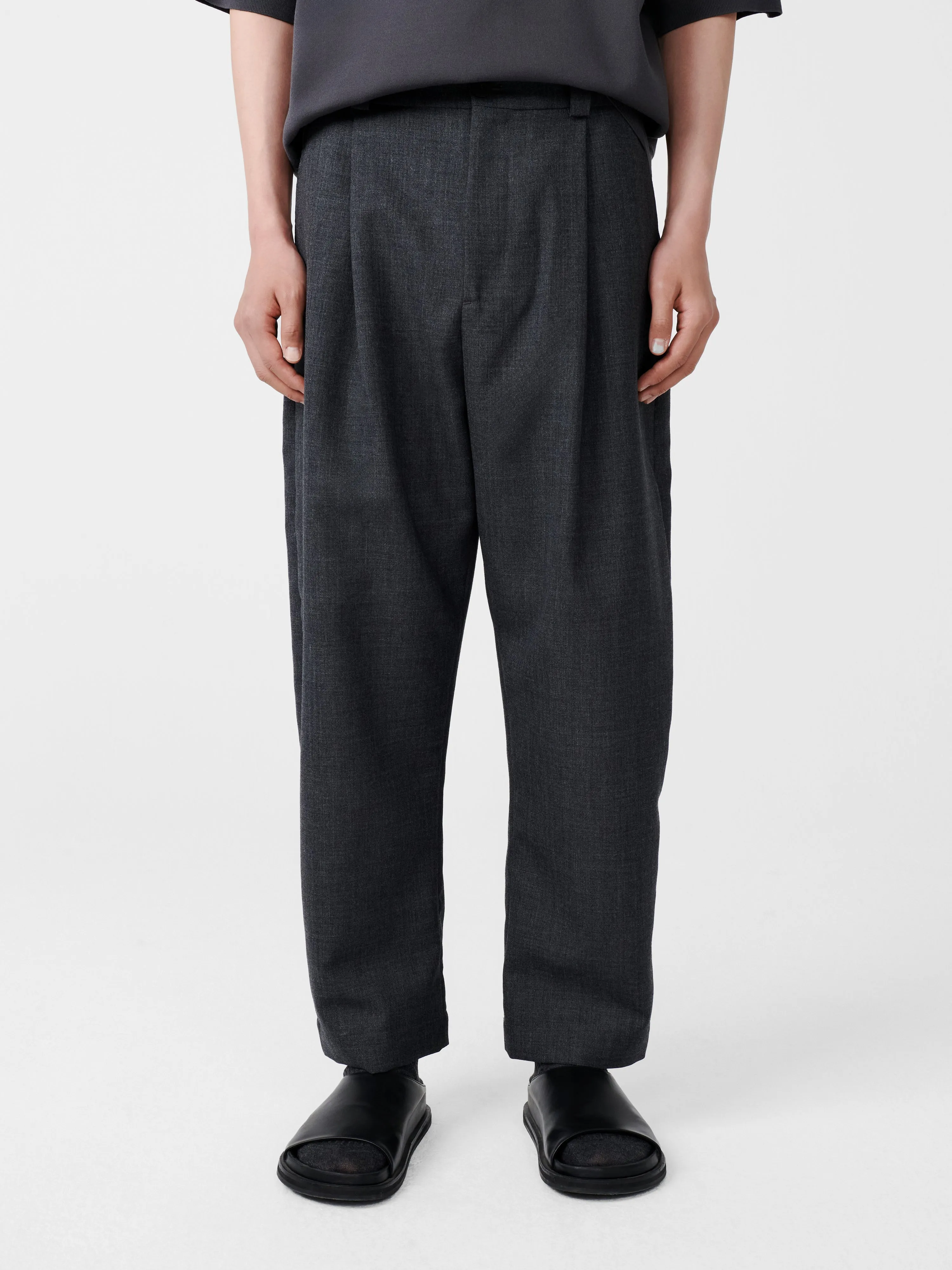 Tuck Tropical Wool Pant in Tarmac sold by Studio Nicholson product image thumbnail 3
