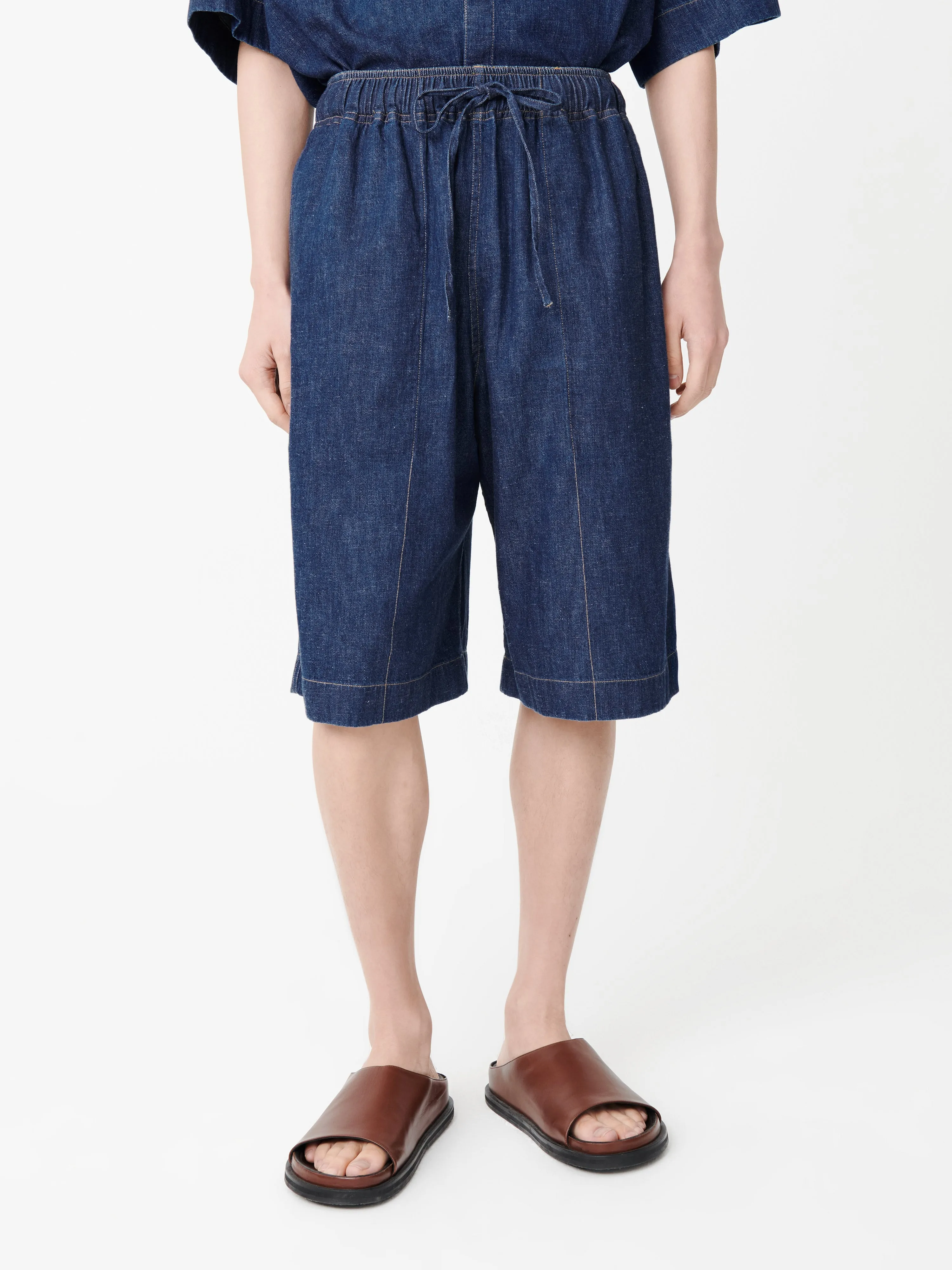 Ossi Denim Short in Indigo sold by Studio Nicholson product image thumbnail 5