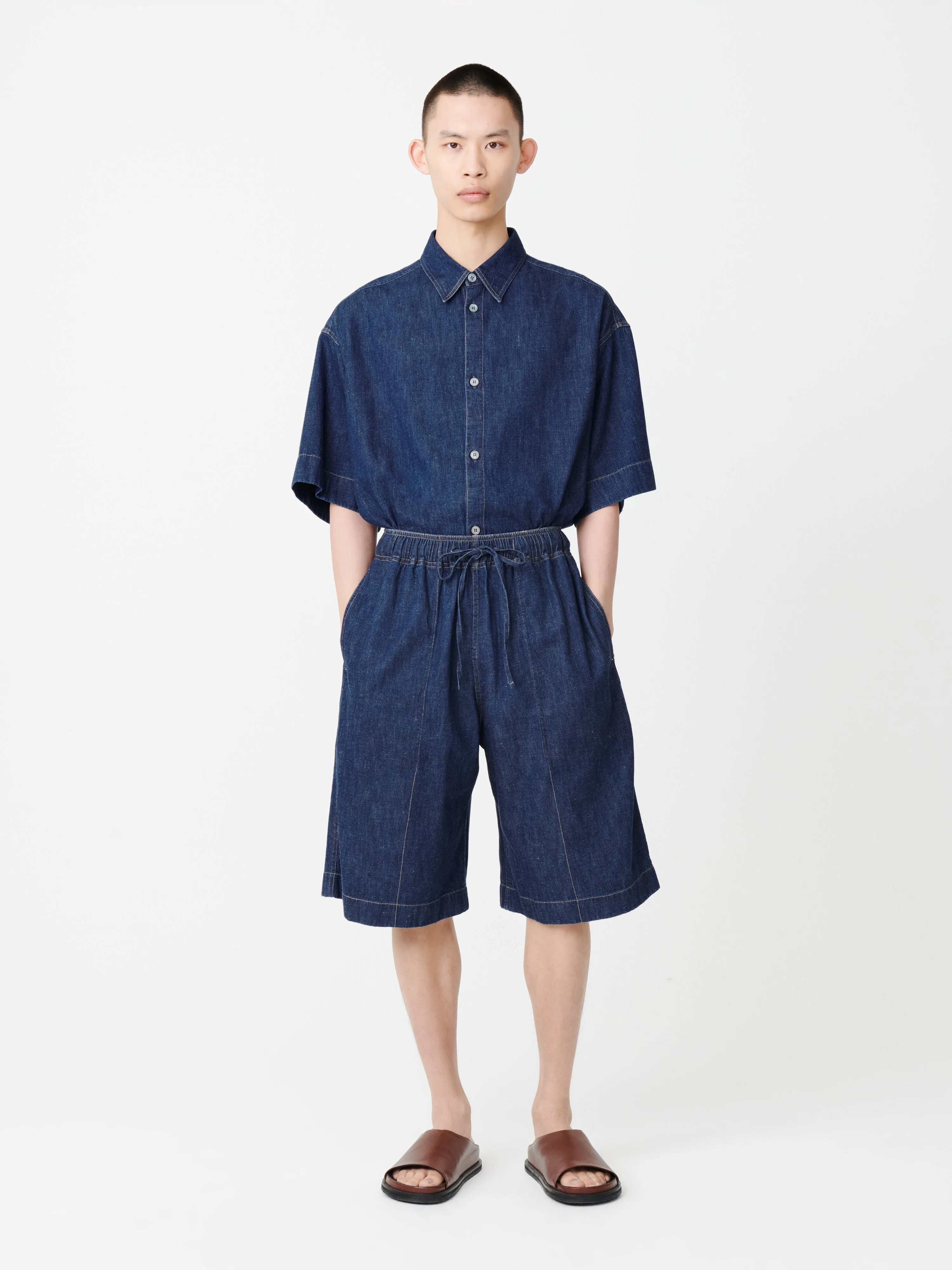 Ossi Denim Short in Indigo sold by Studio Nicholson
