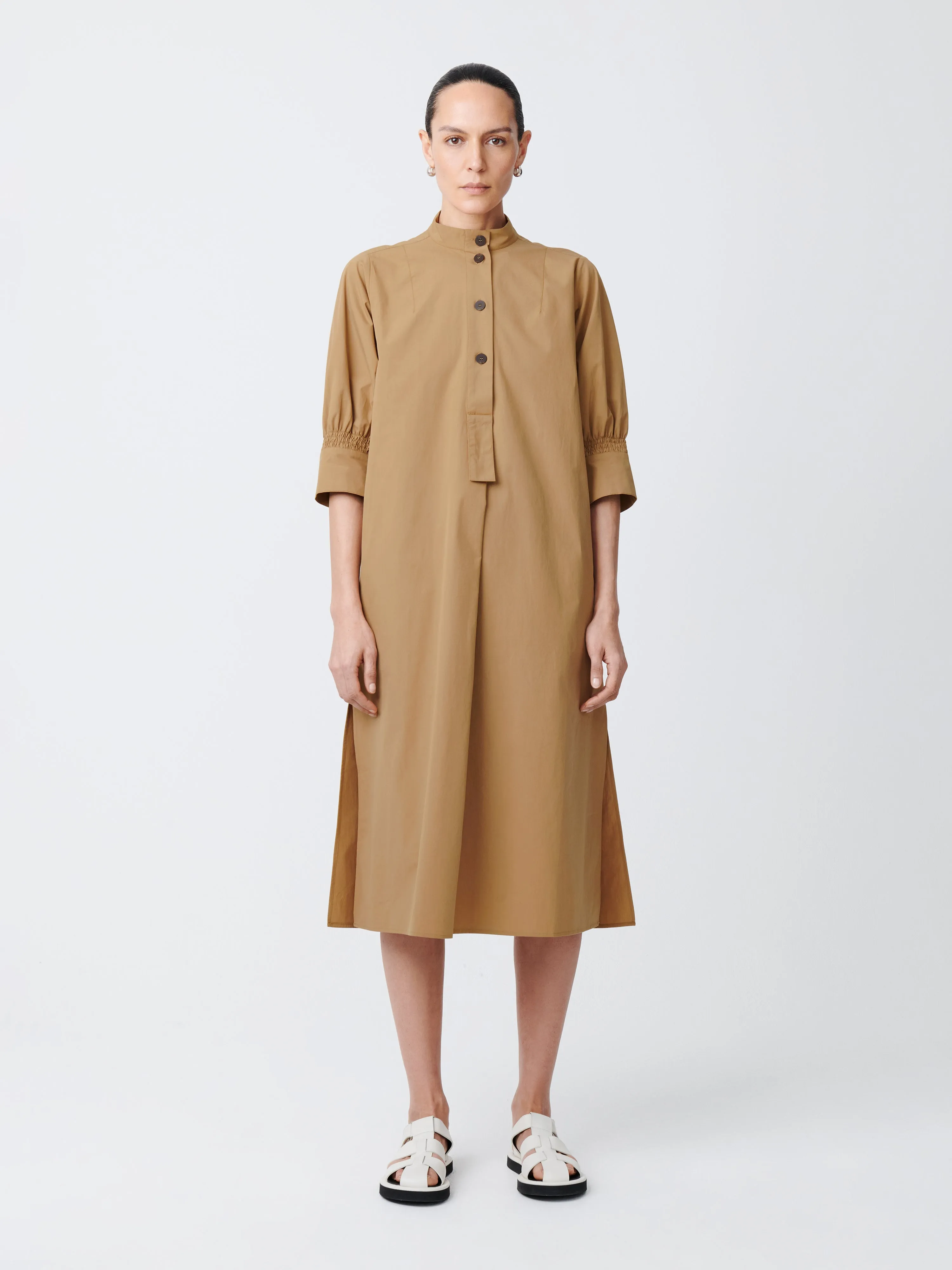 Knoll Dress in Sand sold by Studio Nicholson