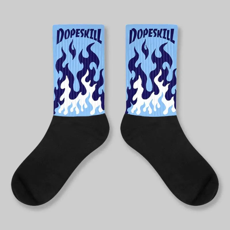 University Blue Collection DopeSkill Sublimated Socks FIRE Graphic sold by DopeSkill